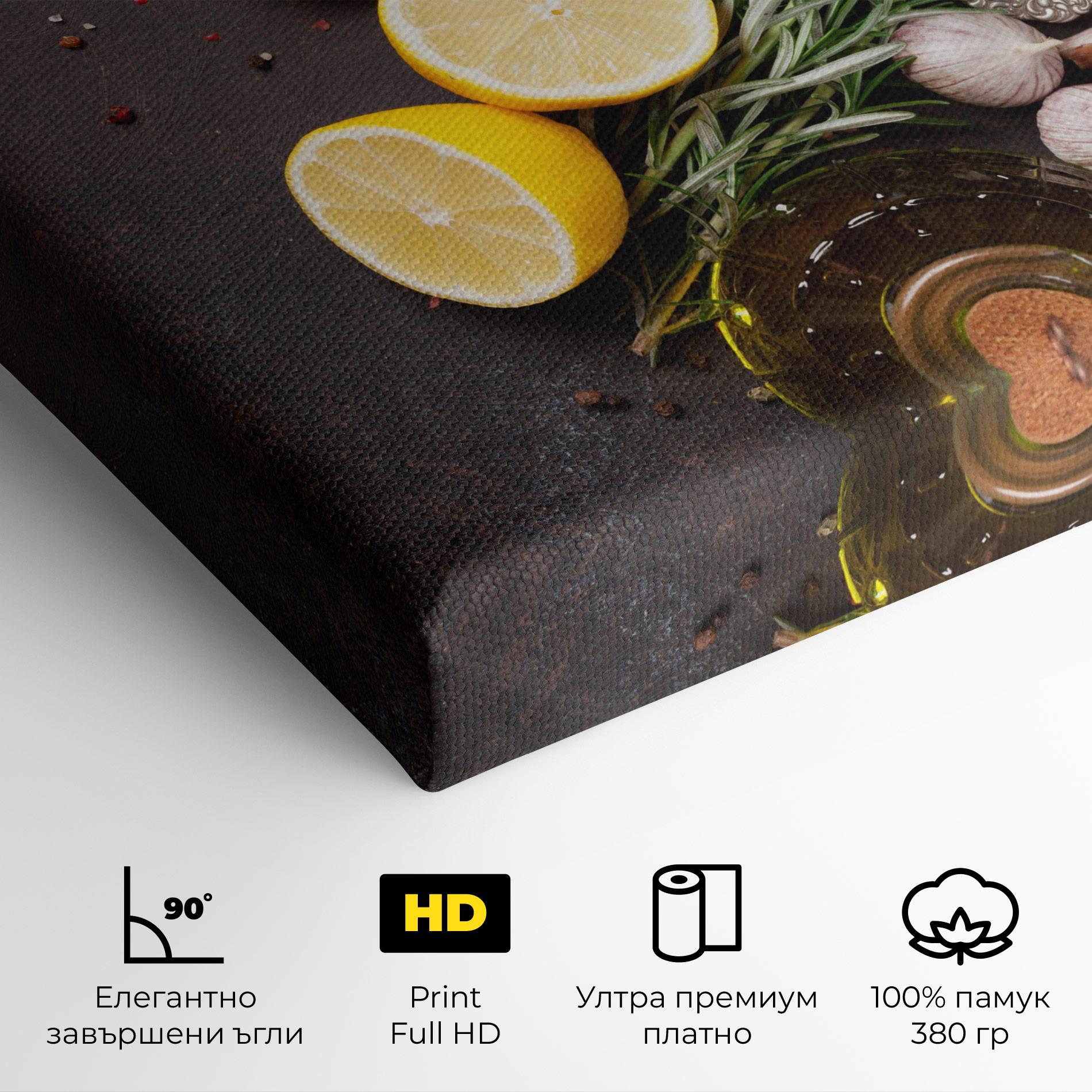 Картина на платно Spices On Stone Table mockup 4