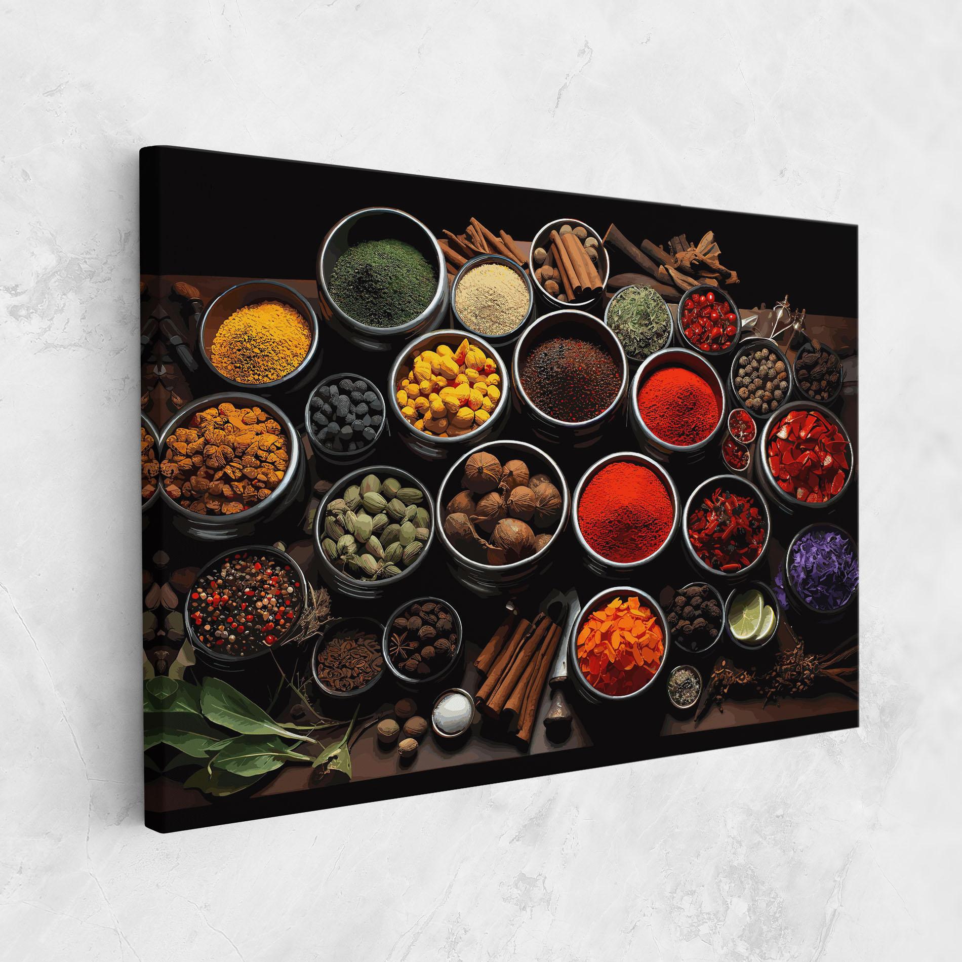 Картина на платно Colorful Herbs Art mockup 1