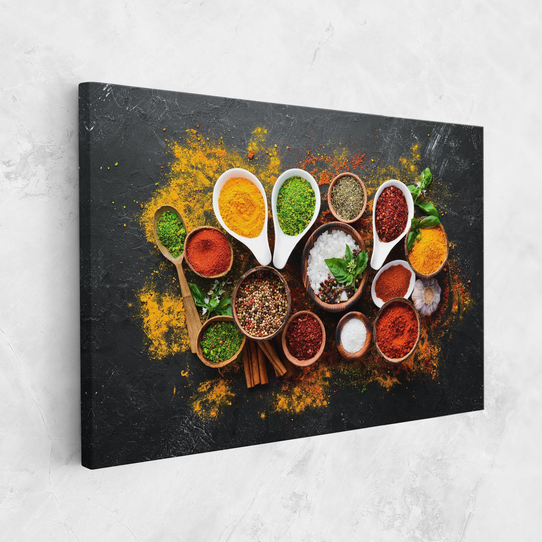 Картина на платно Colorful Herbs Spices mockup 1