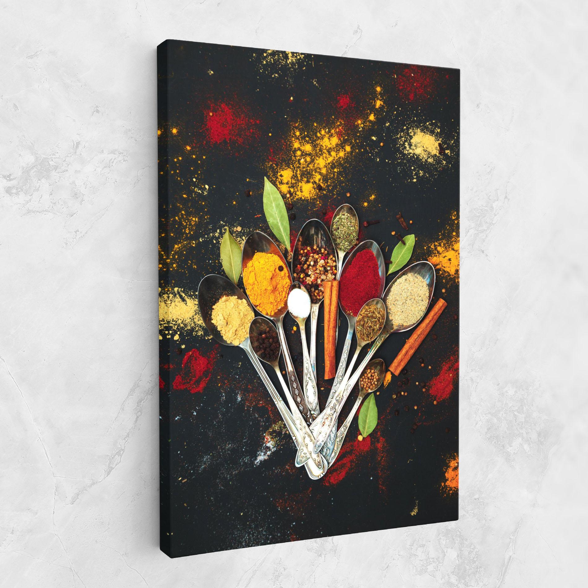 Картина на платно Cooking Spices Spoons mockup 1