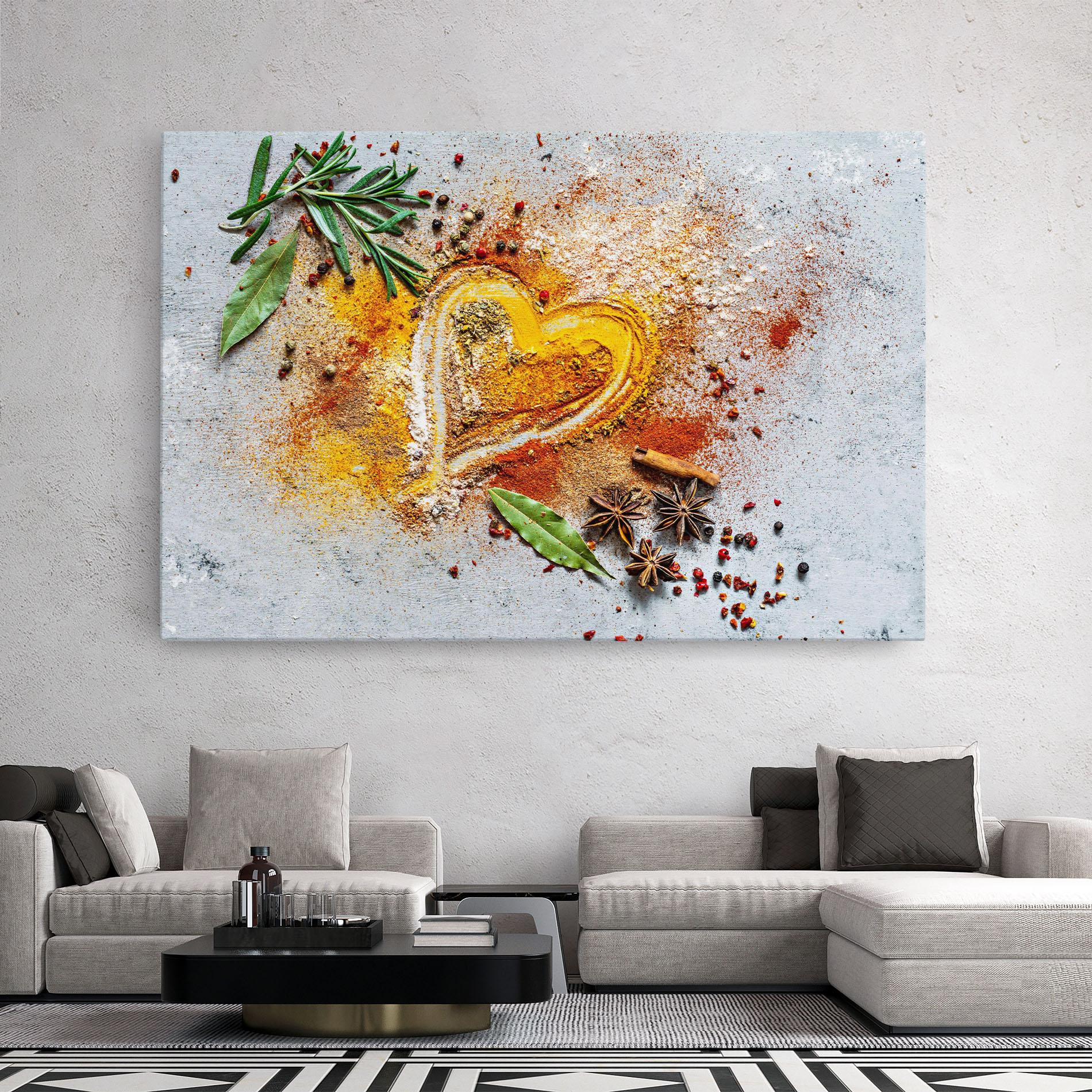 Картина на платно Heart Spice Powders mockup 2