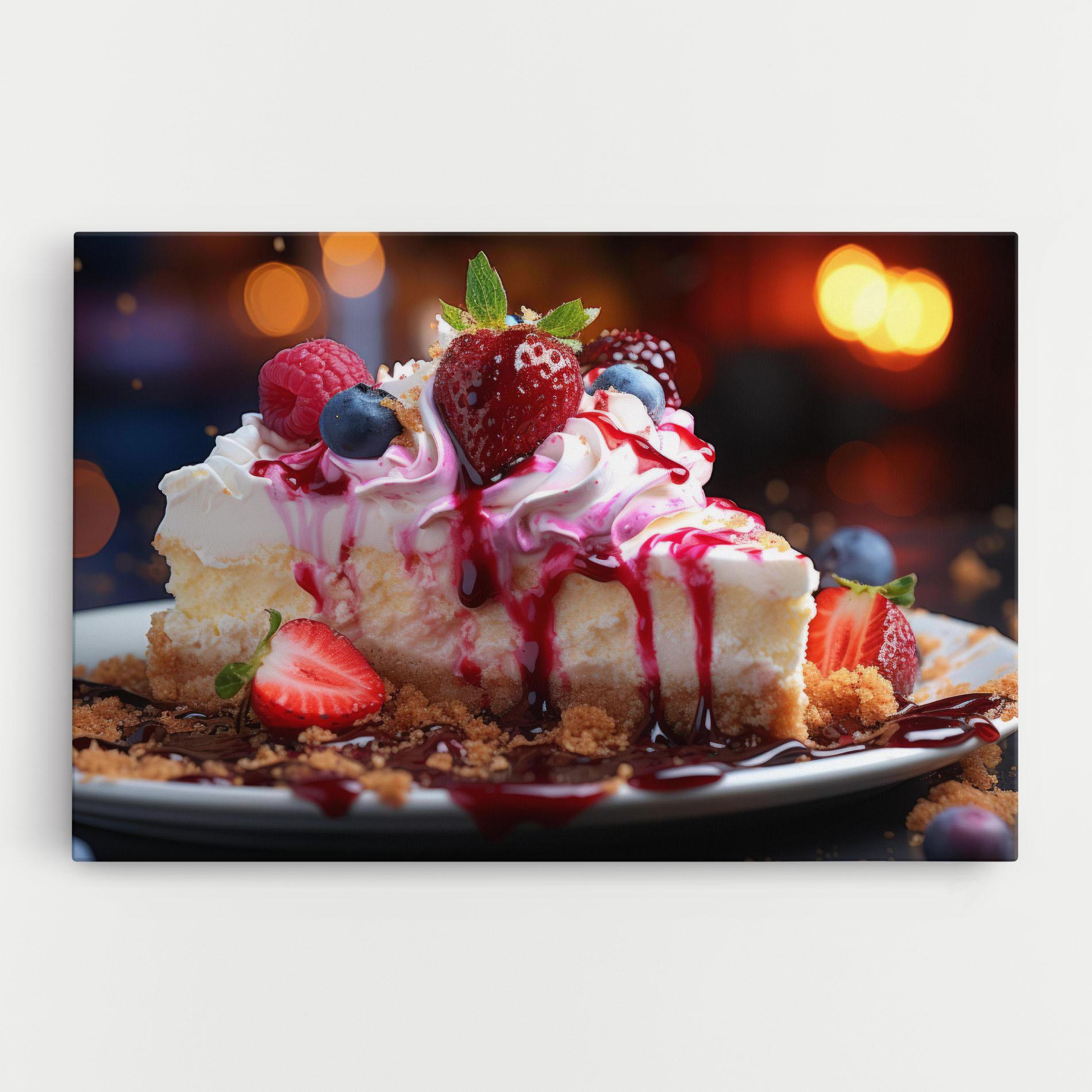 Картина на платно Cheesecake Berries mockup 0