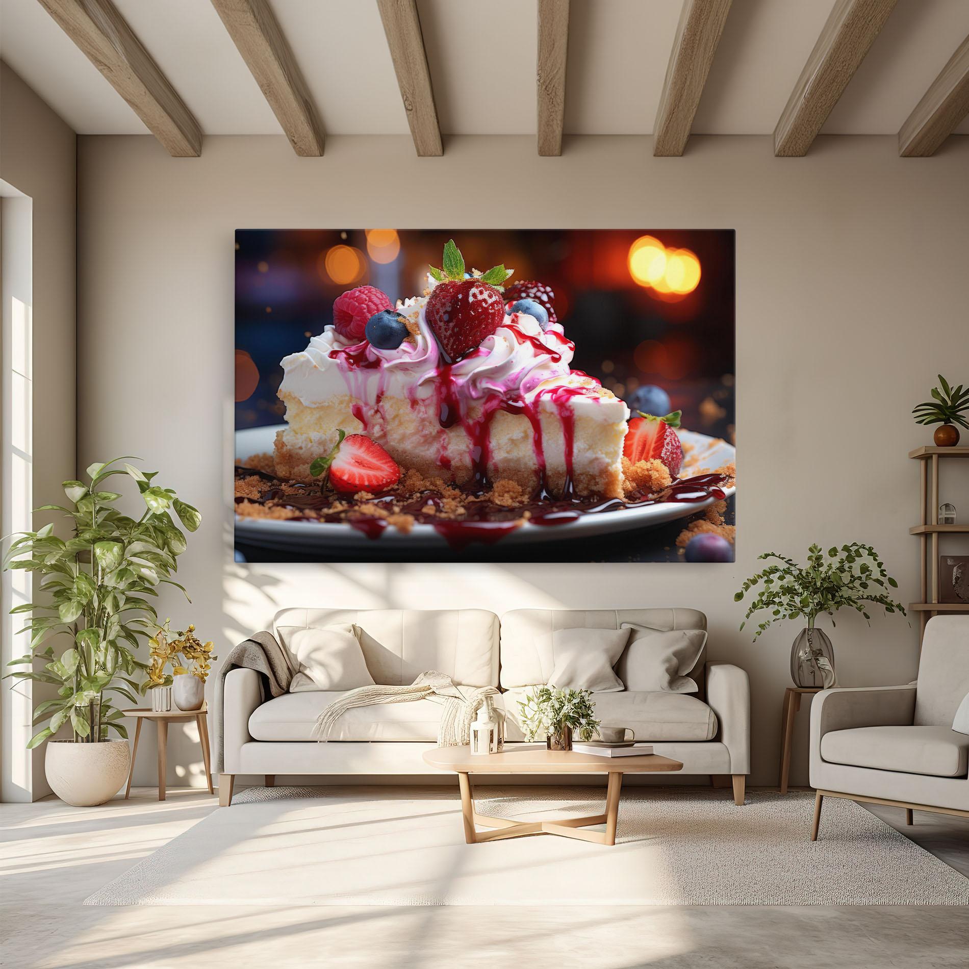 Картина на платно Cheesecake Berries mockup 6