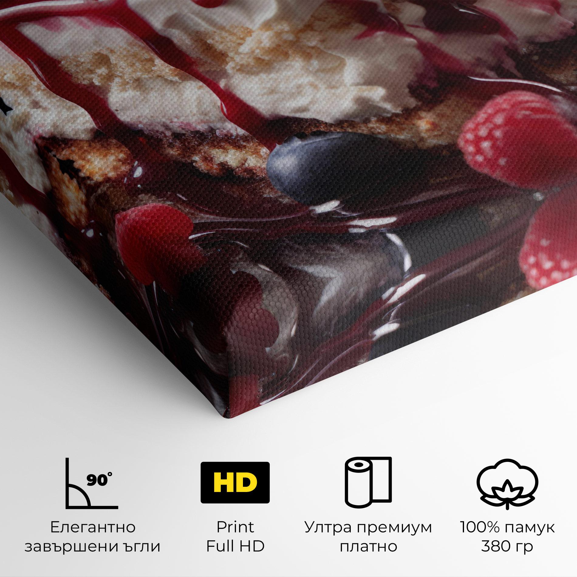 Картина на платно Berries Cream Dessert mockup 4