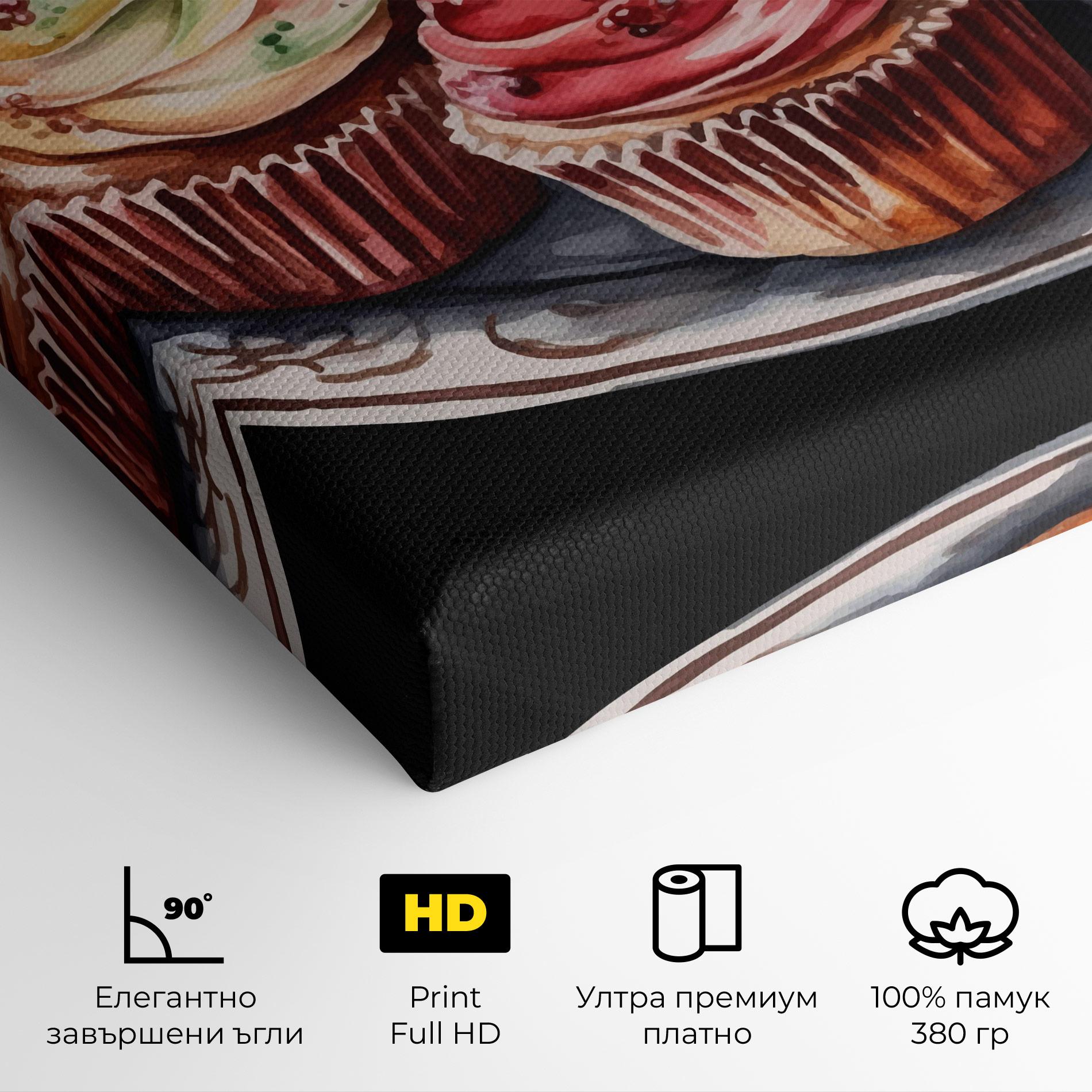 Картина на платно Colorful Muffins mockup 4