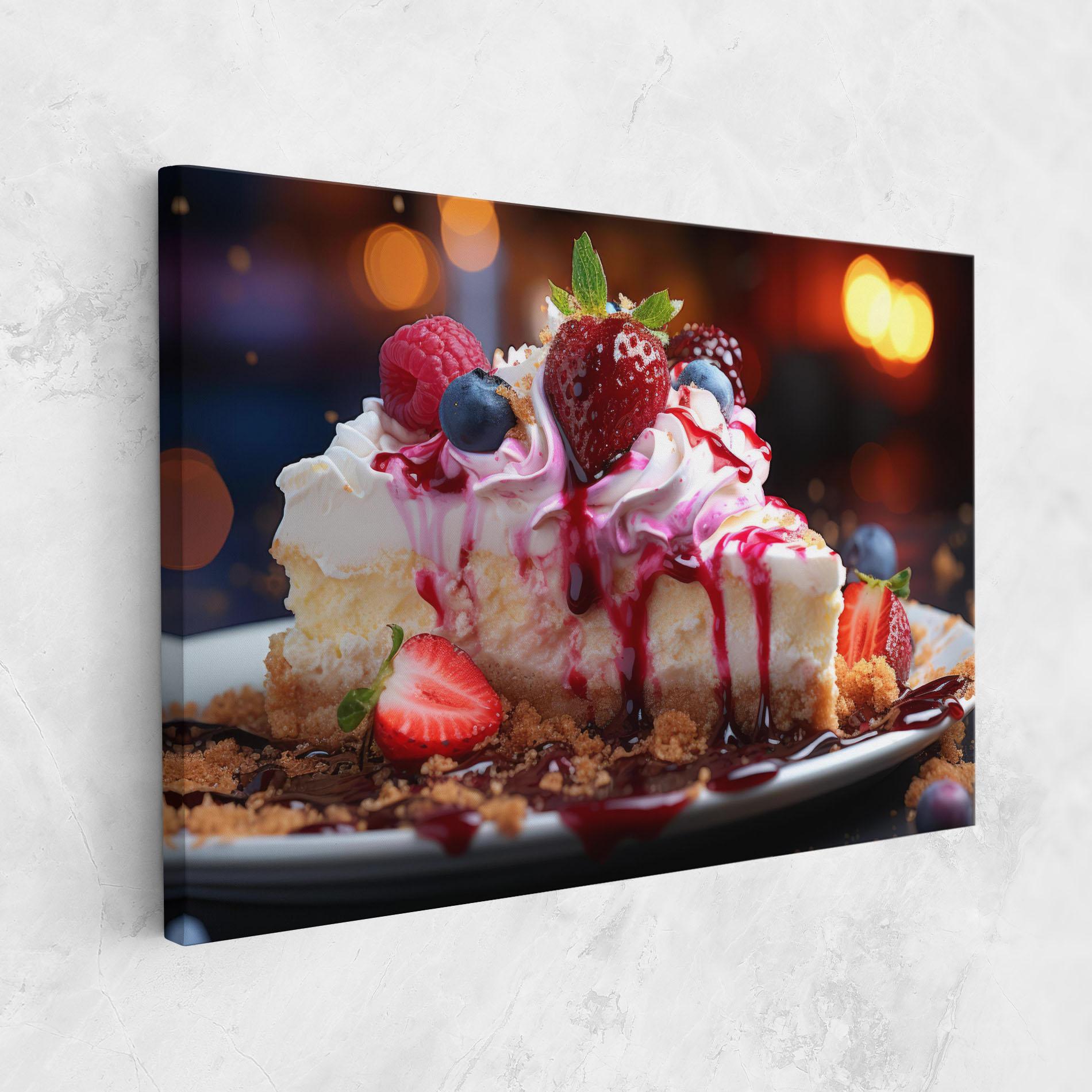 Картина на платно Cheesecake Berries mockup 1