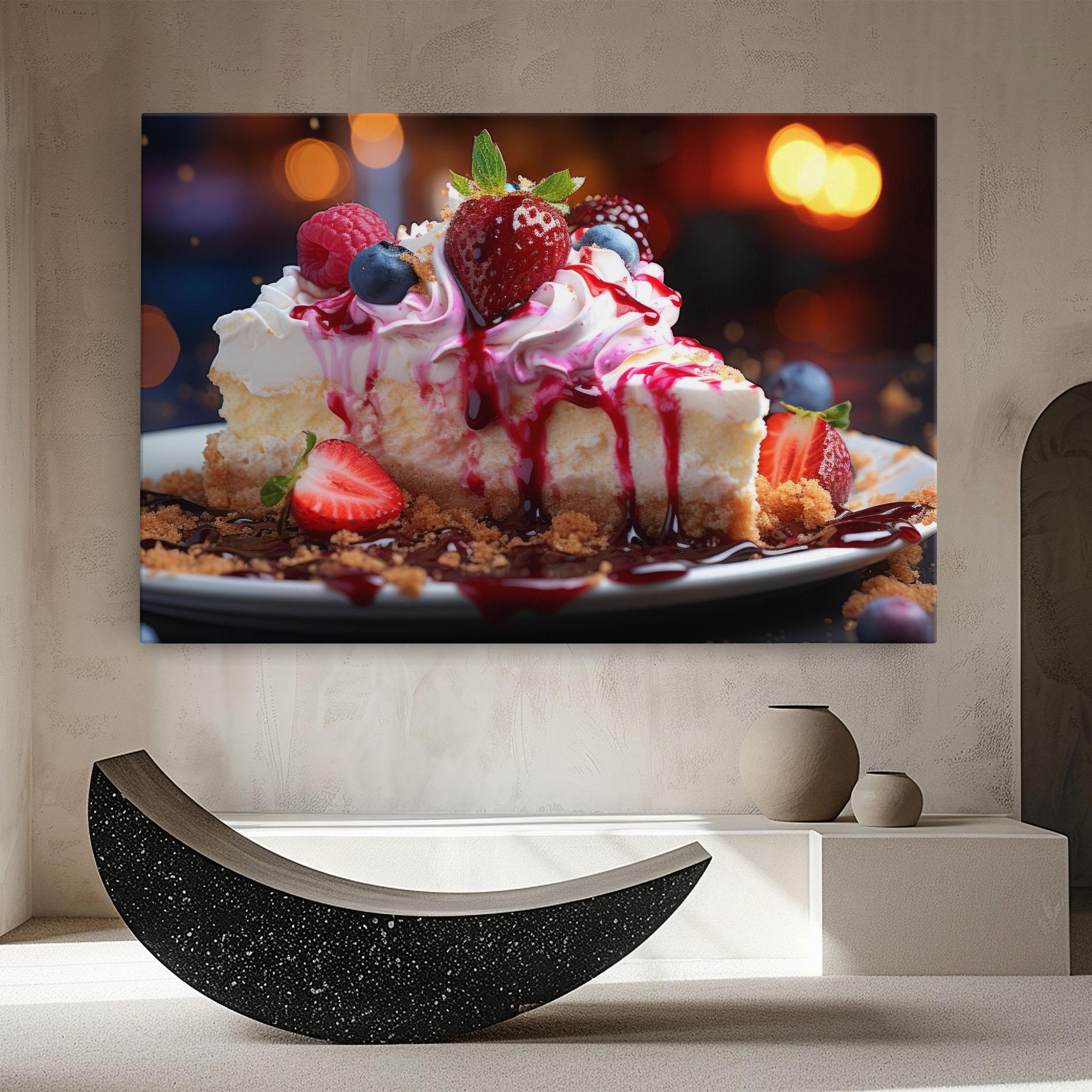 Картина на платно Cheesecake Berries mockup 8