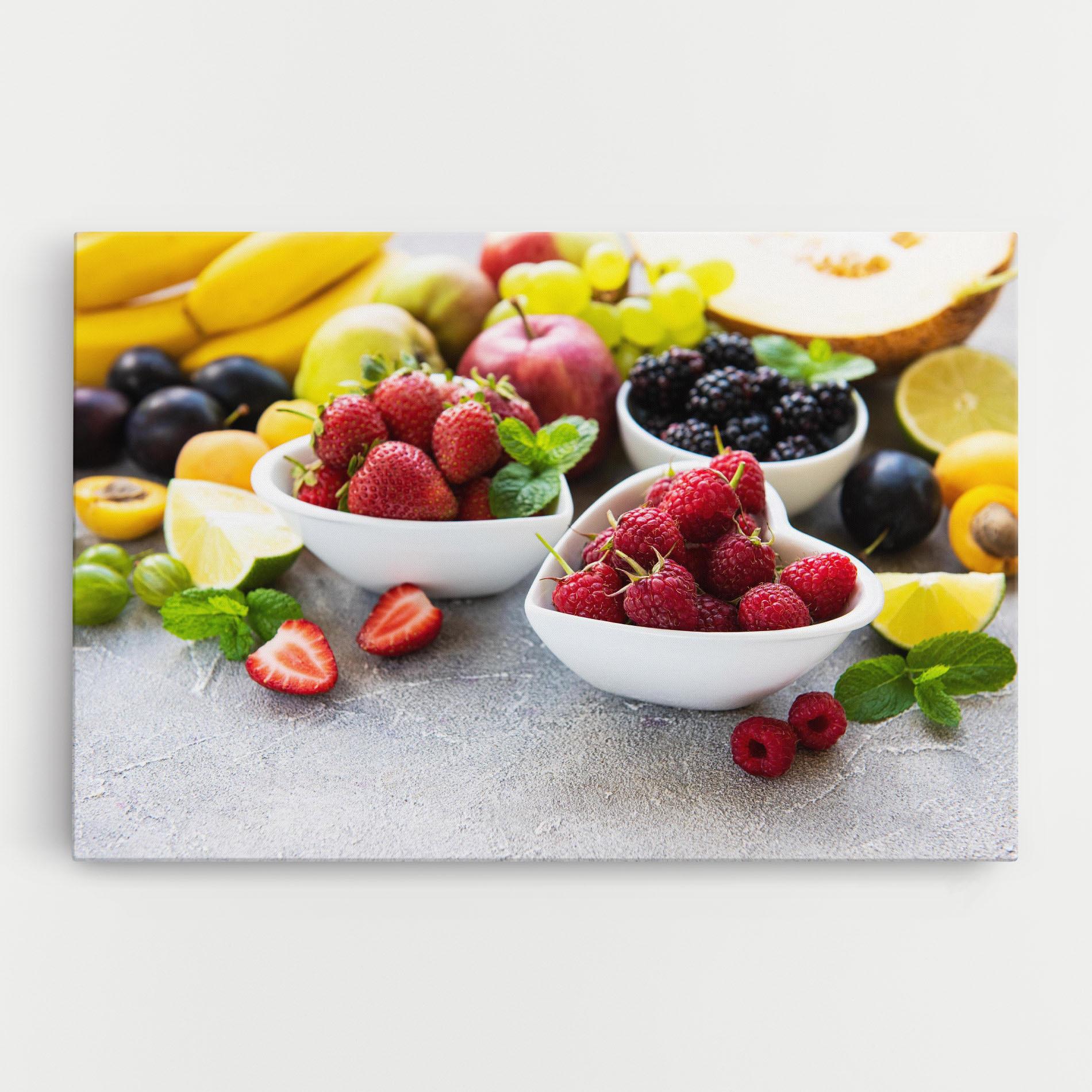 Картина на платно Heart Fresh Fruits mockup 0