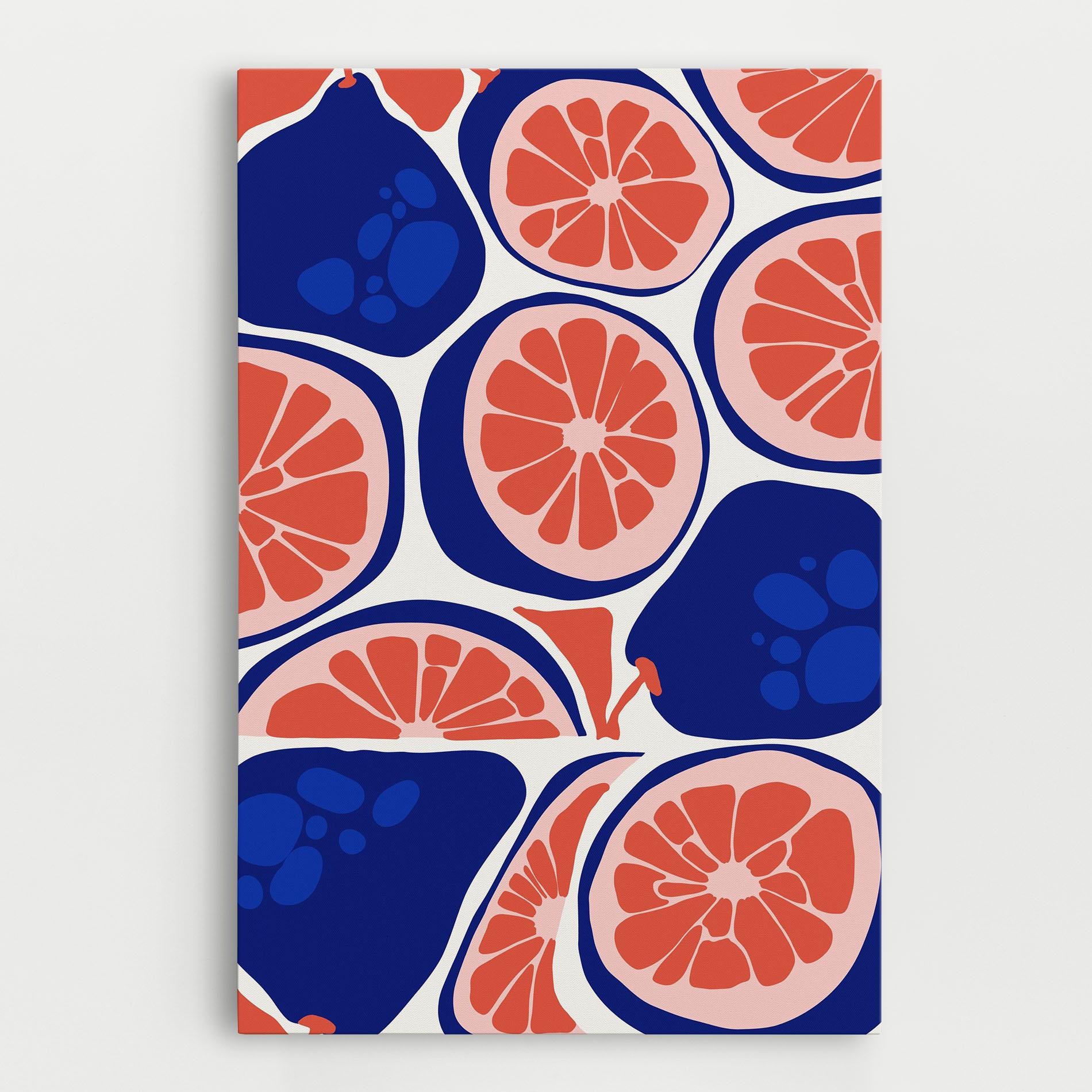 Картина на платно Blue Pink Fruit mockup 0