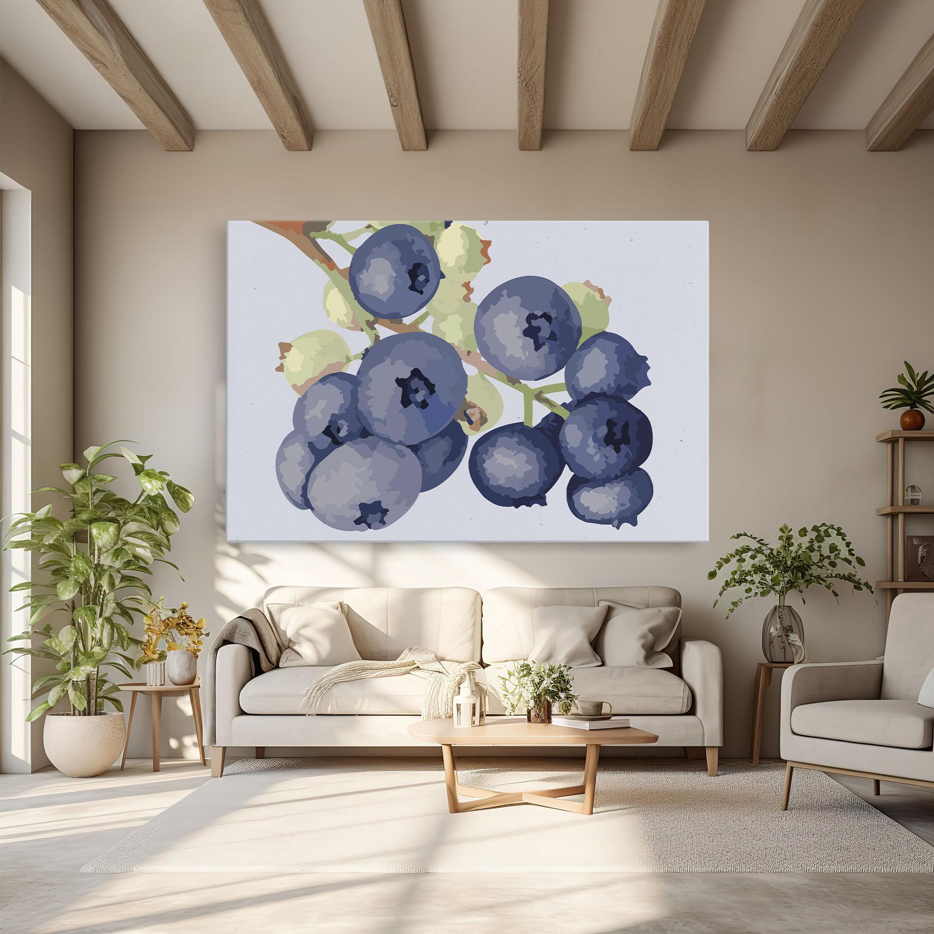 Картина на платно Blueberries Art mockup 6