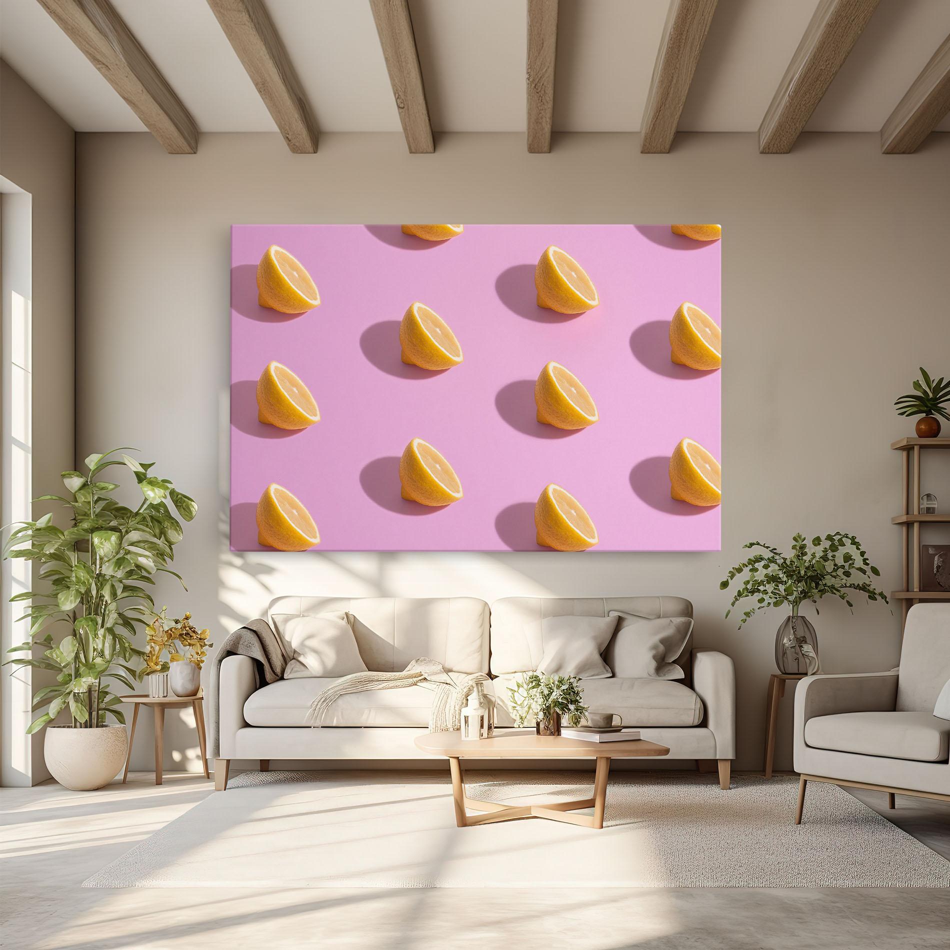 Картина на платно Lemon Pattern mockup 6