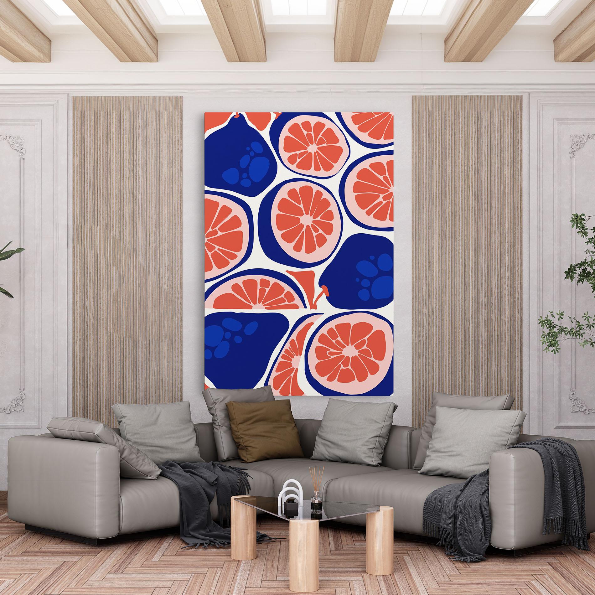 Картина на платно Blue Pink Fruit mockup 6