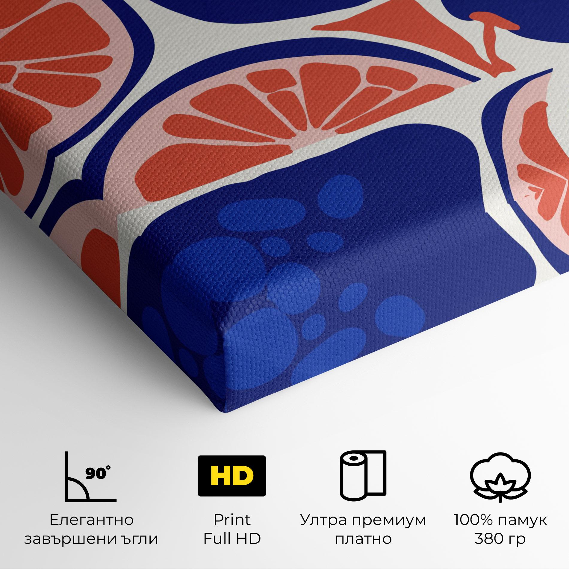 Картина на платно Blue Pink Fruit mockup 4