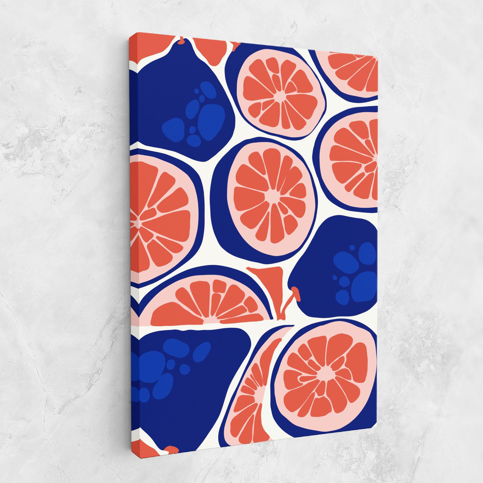 Картина на платно Blue Pink Fruit mockup 1
