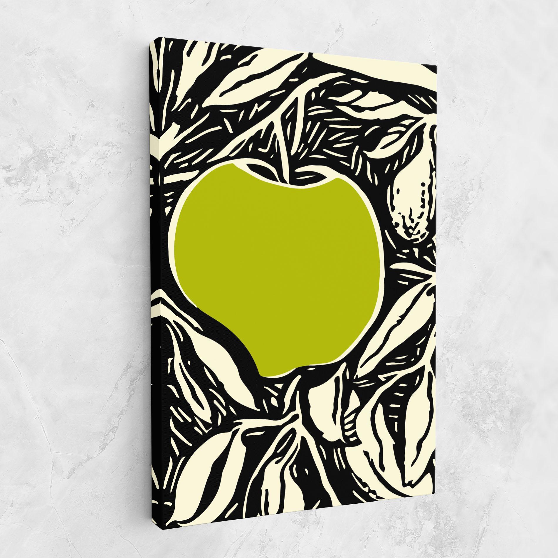 Картина на платно Green Apple mockup 1