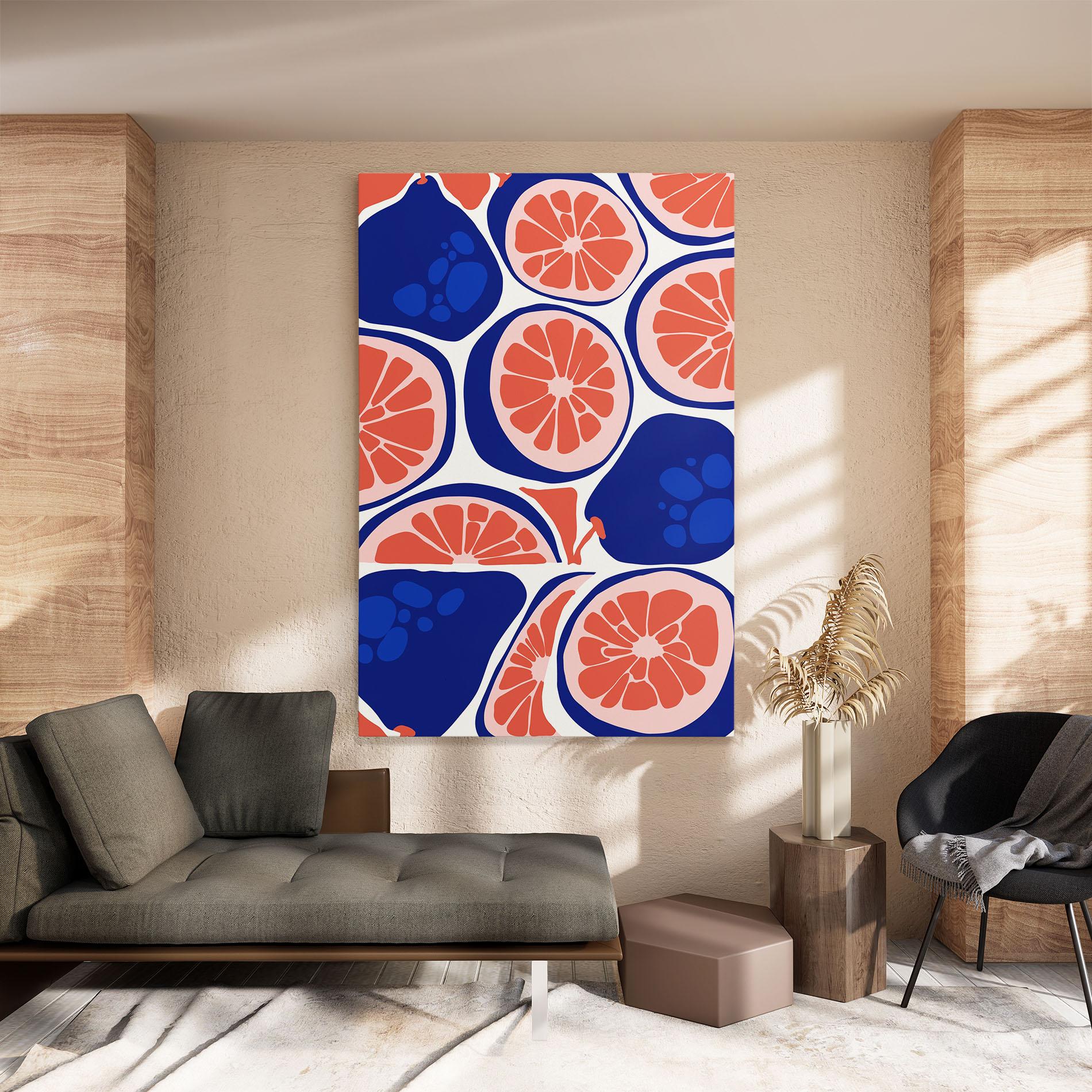 Картина на платно Blue Pink Fruit mockup 8