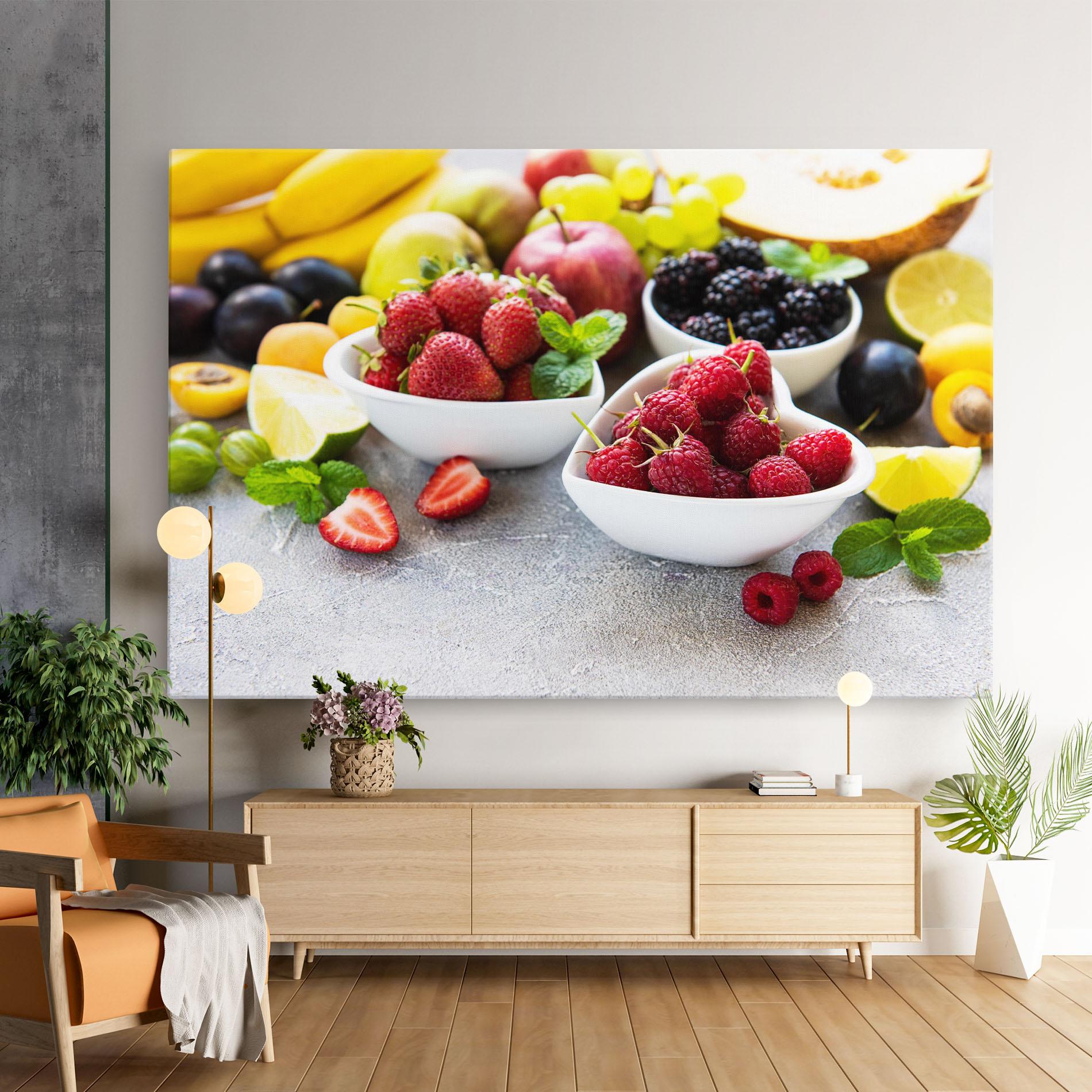 Картина на платно Heart Fresh Fruits mockup 9