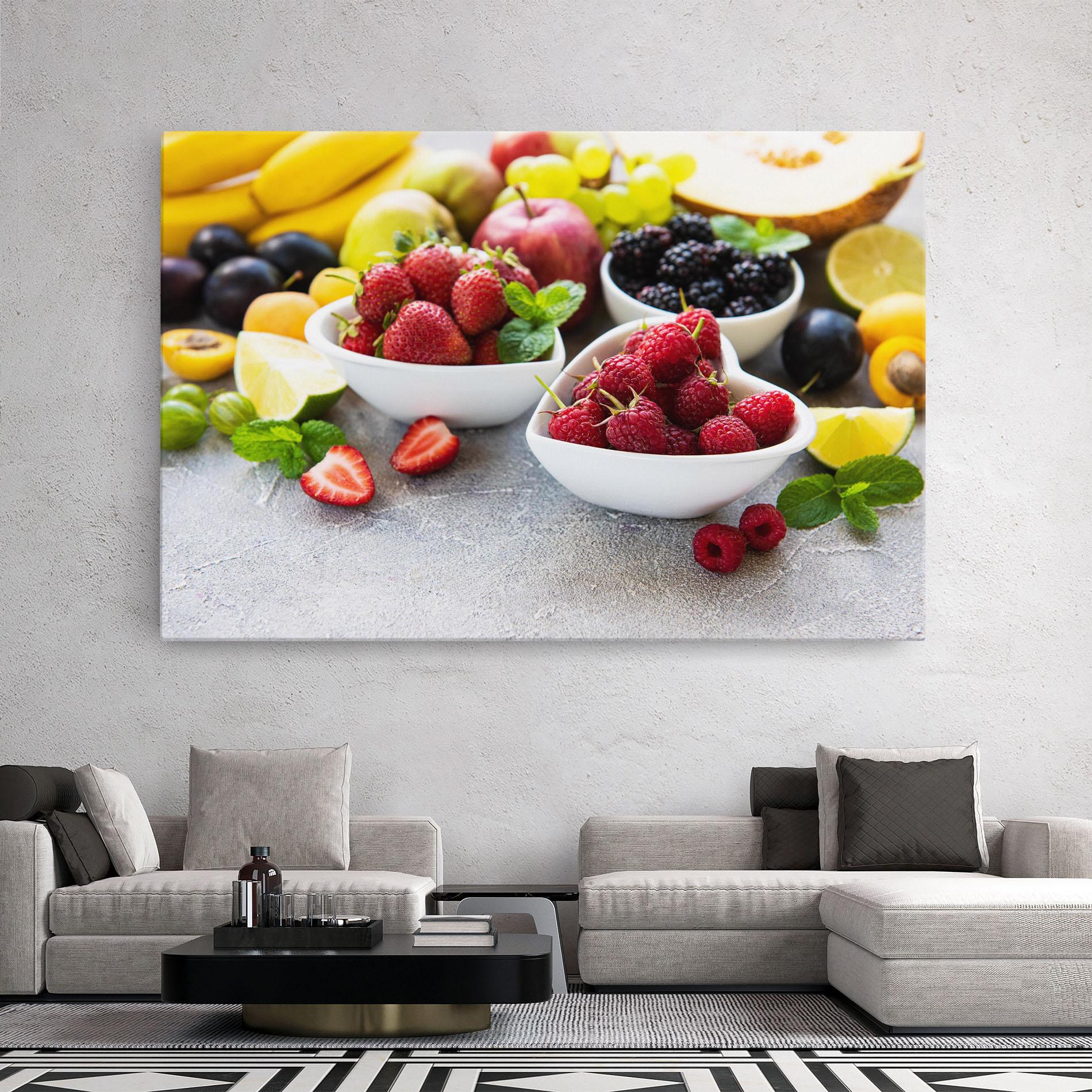 Картина на платно Heart Fresh Fruits mockup 2