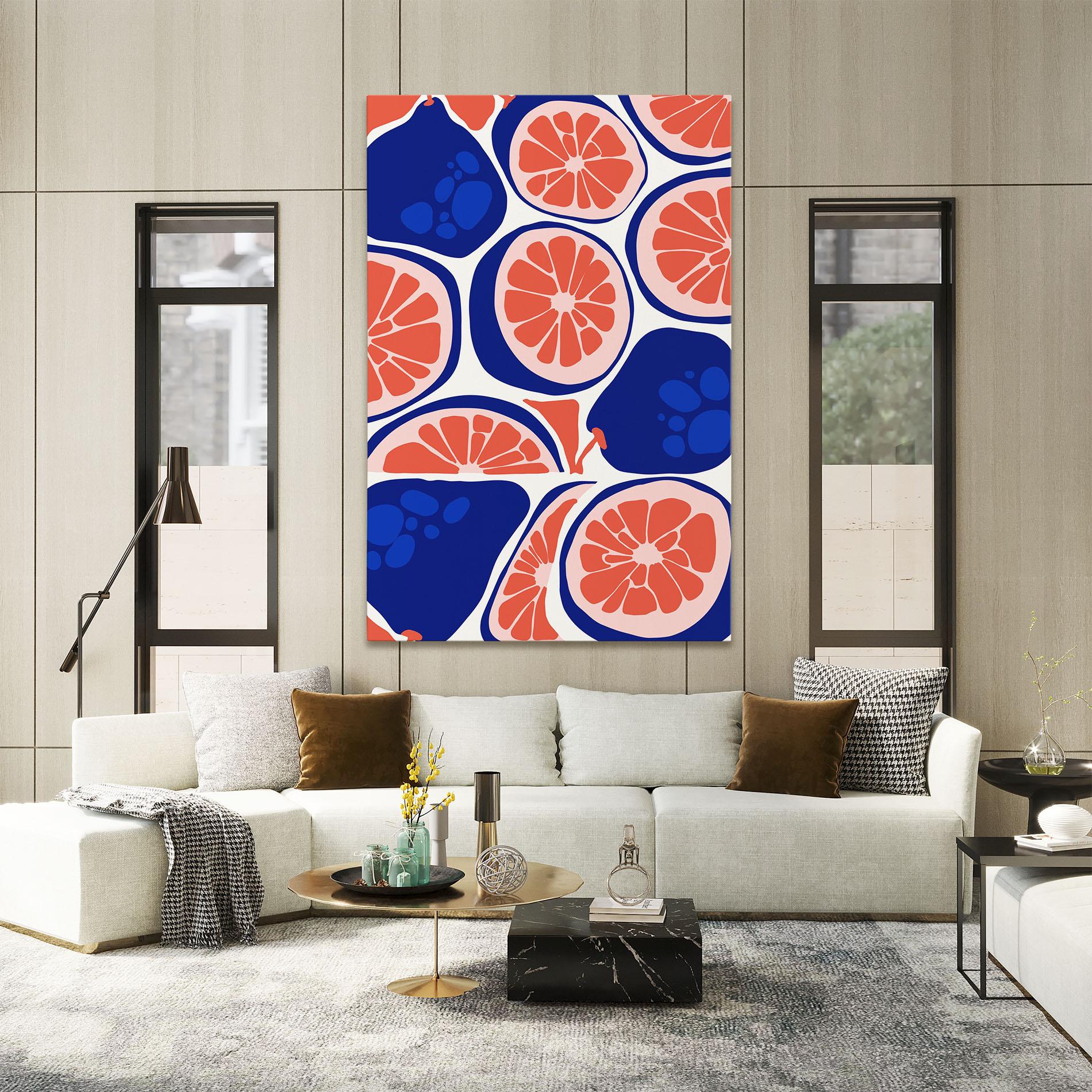 Картина на платно Blue Pink Fruit mockup 2