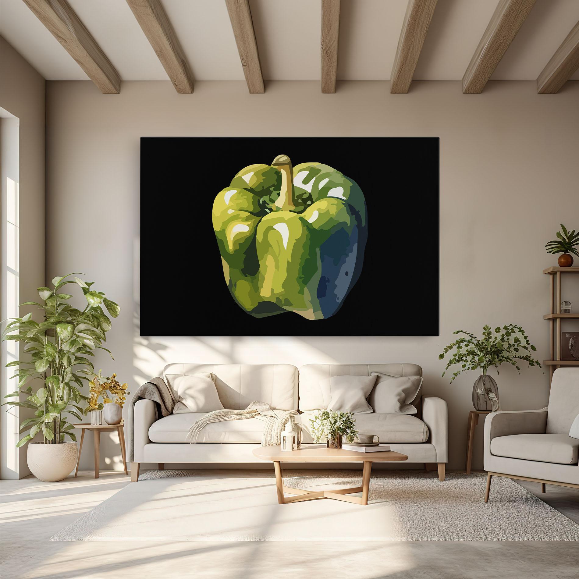 Картина на платно Bellpepper Green Grey mockup 6