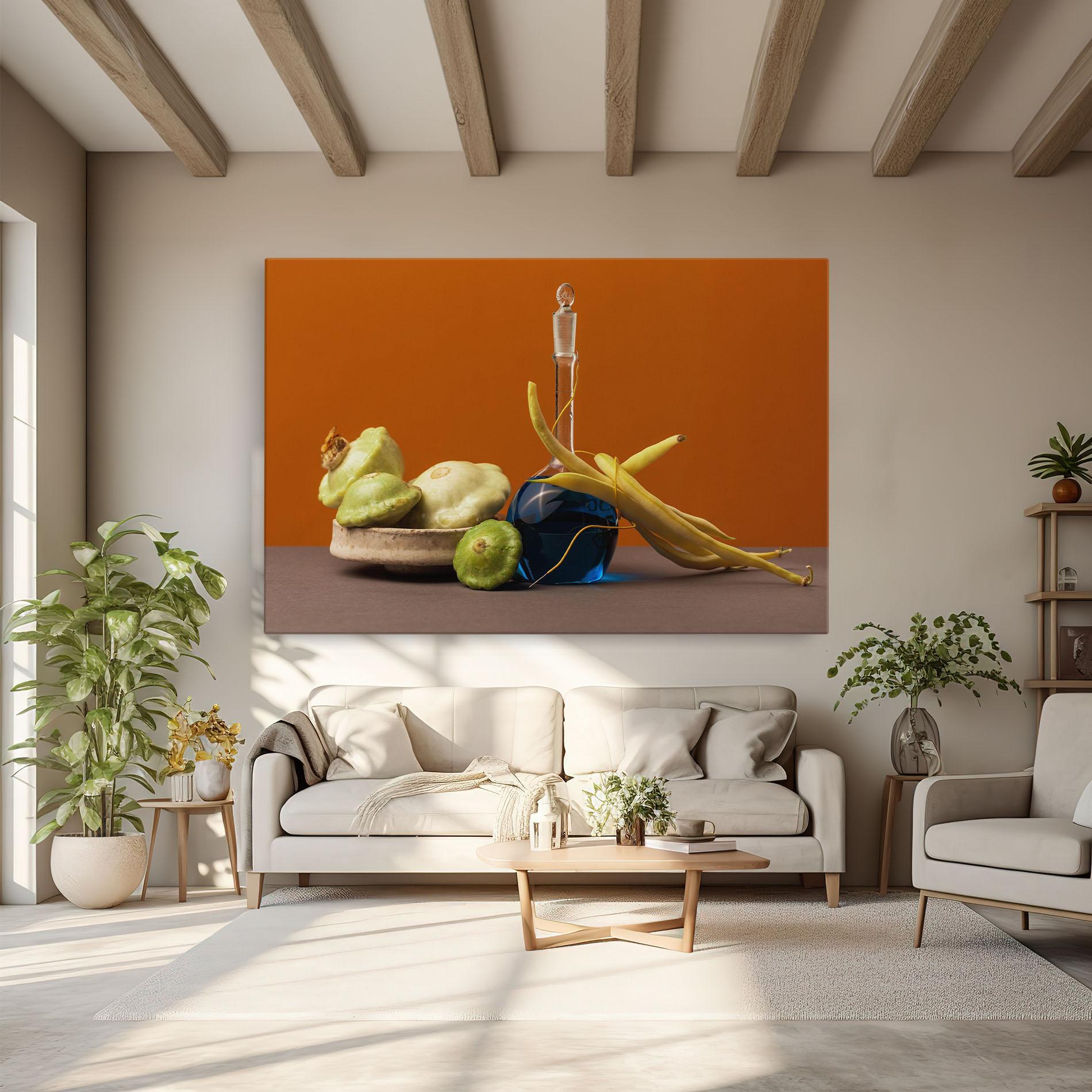 Картина на платно Vegetables Blue Liquid mockup 6