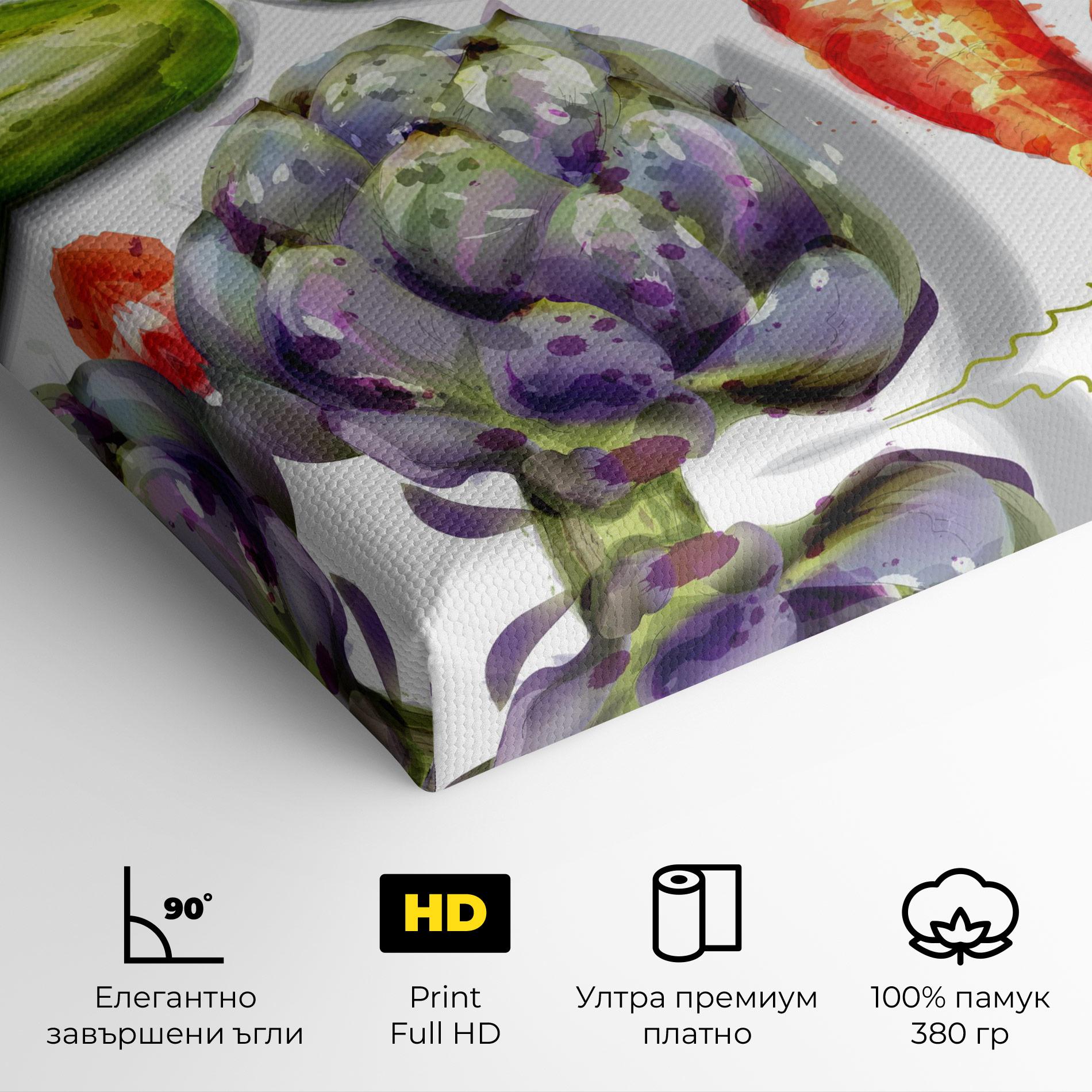 Картина на платно Watercolor Vegetables mockup 4
