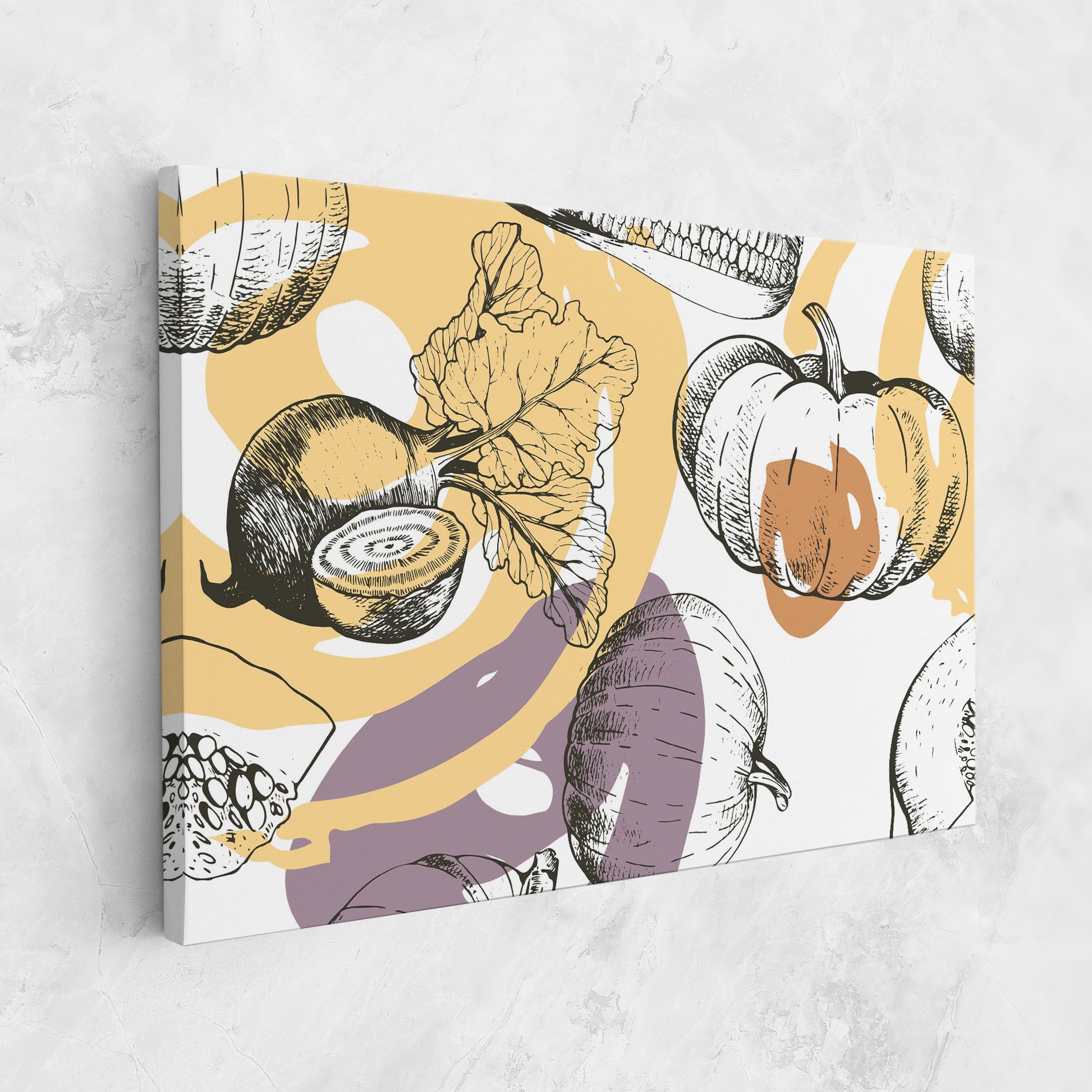 Cream Vegetables Art mockup 1