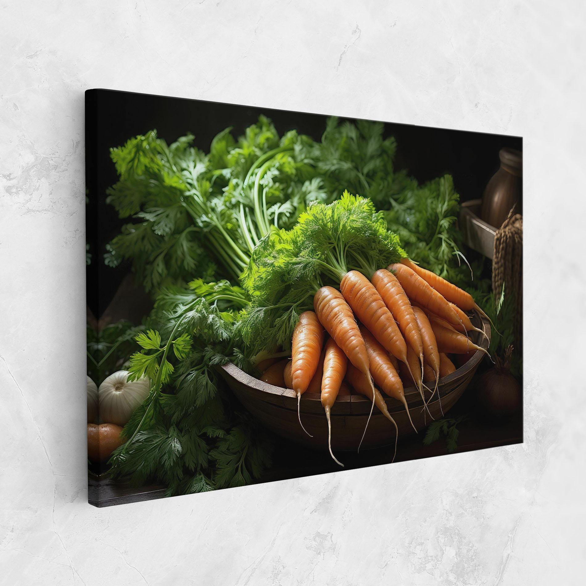 Картина на платно Fresh Carrots Basket mockup 1