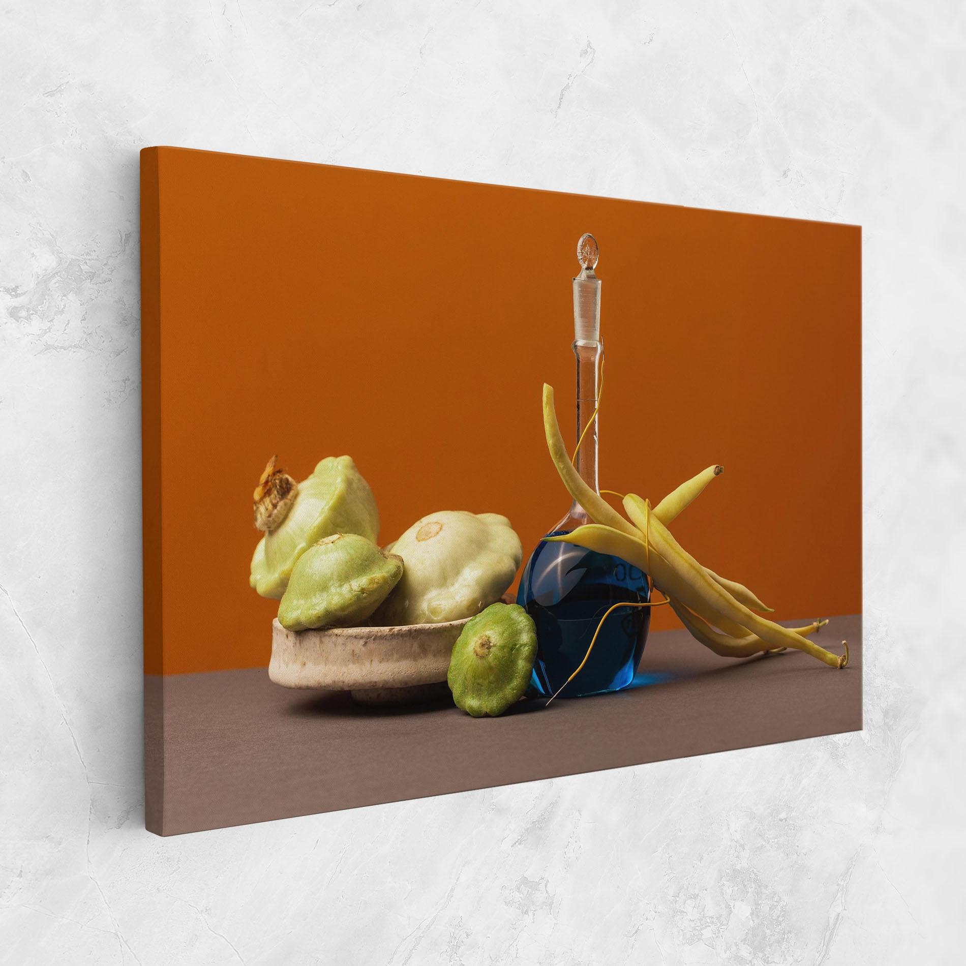 Картина на платно Vegetables Blue Liquid mockup 1
