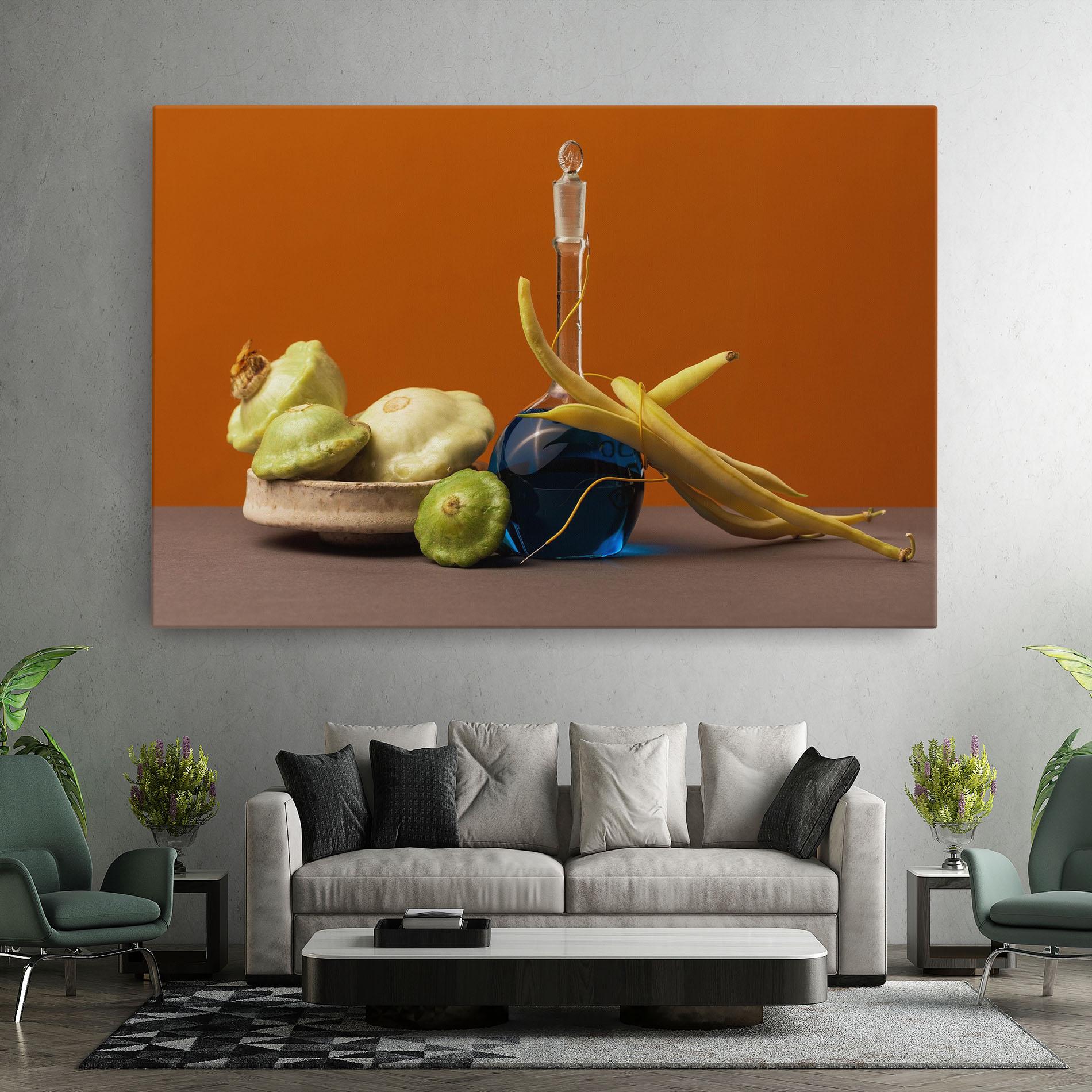 Картина на платно Vegetables Blue Liquid mockup 7