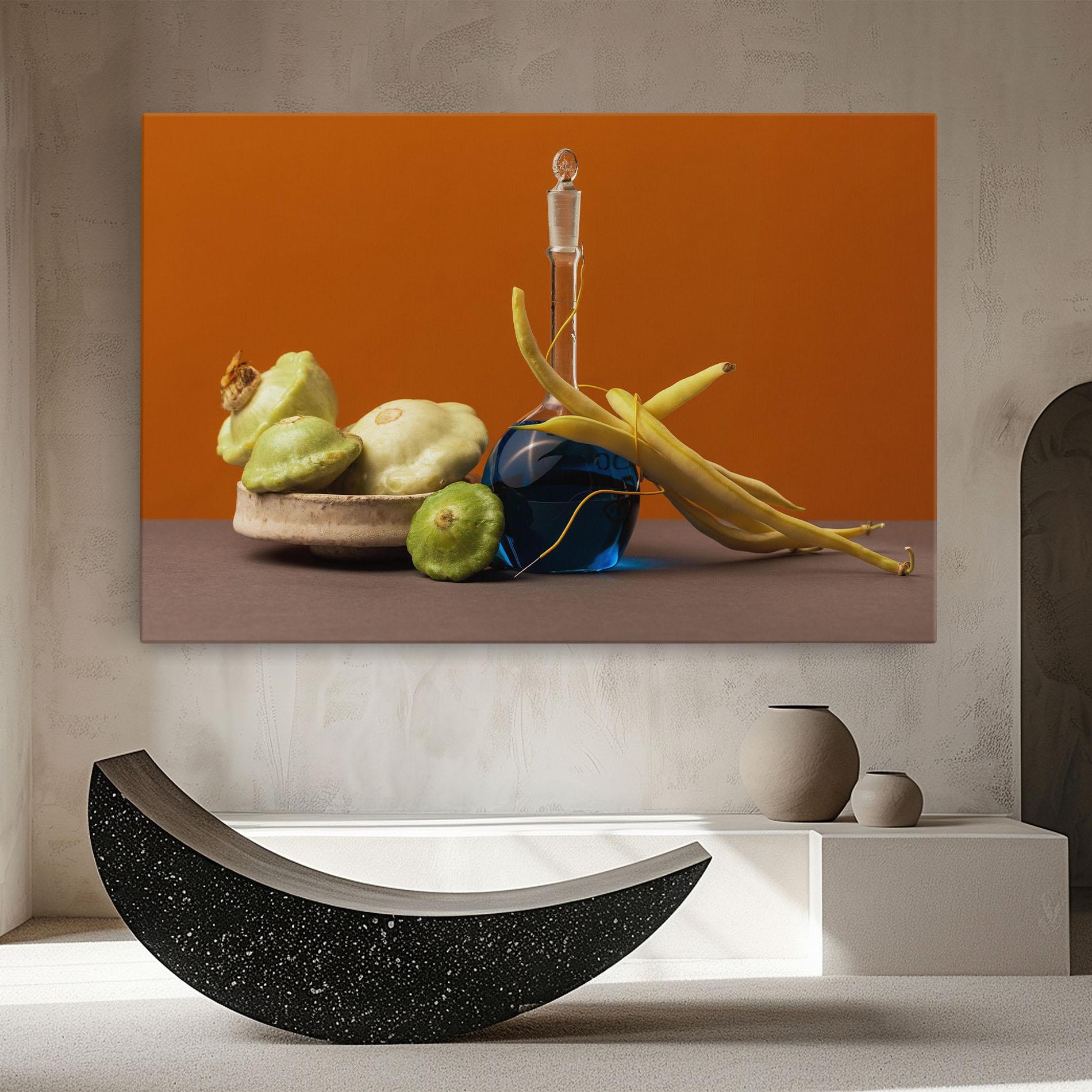 Картина на платно Vegetables Blue Liquid mockup 8