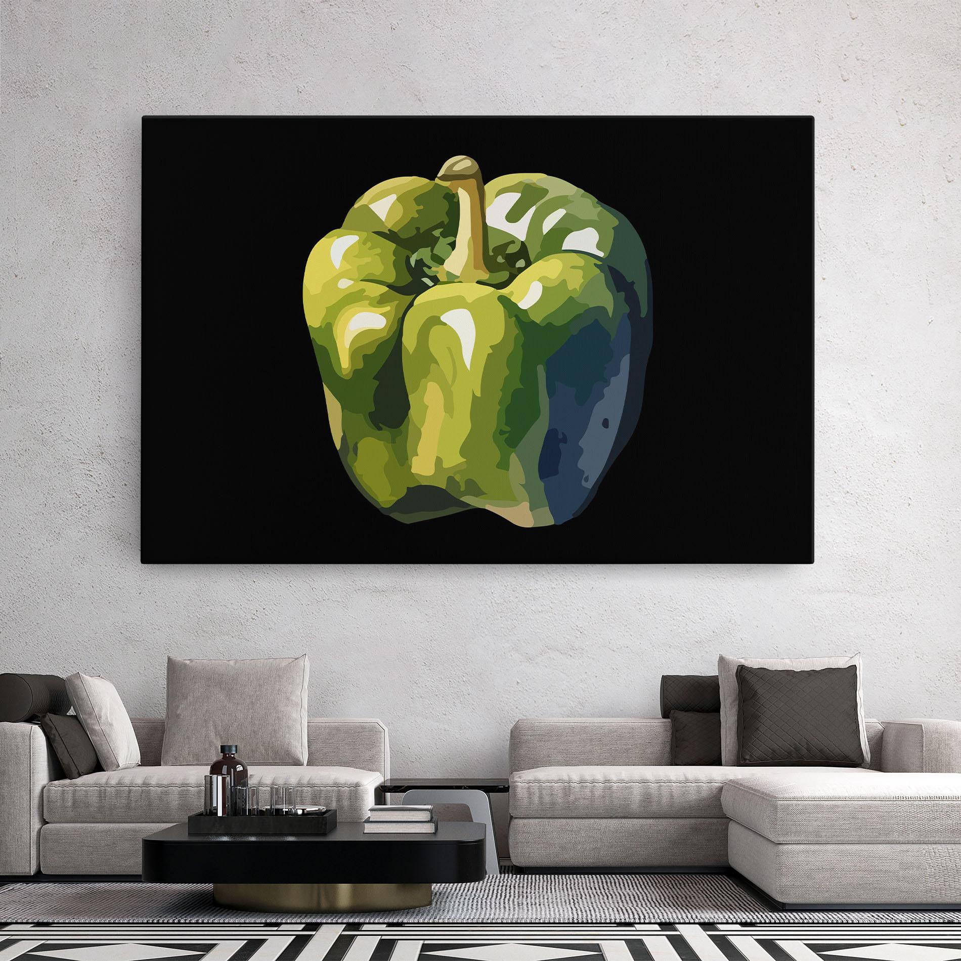 Картина на платно Bellpepper Green Grey mockup 2