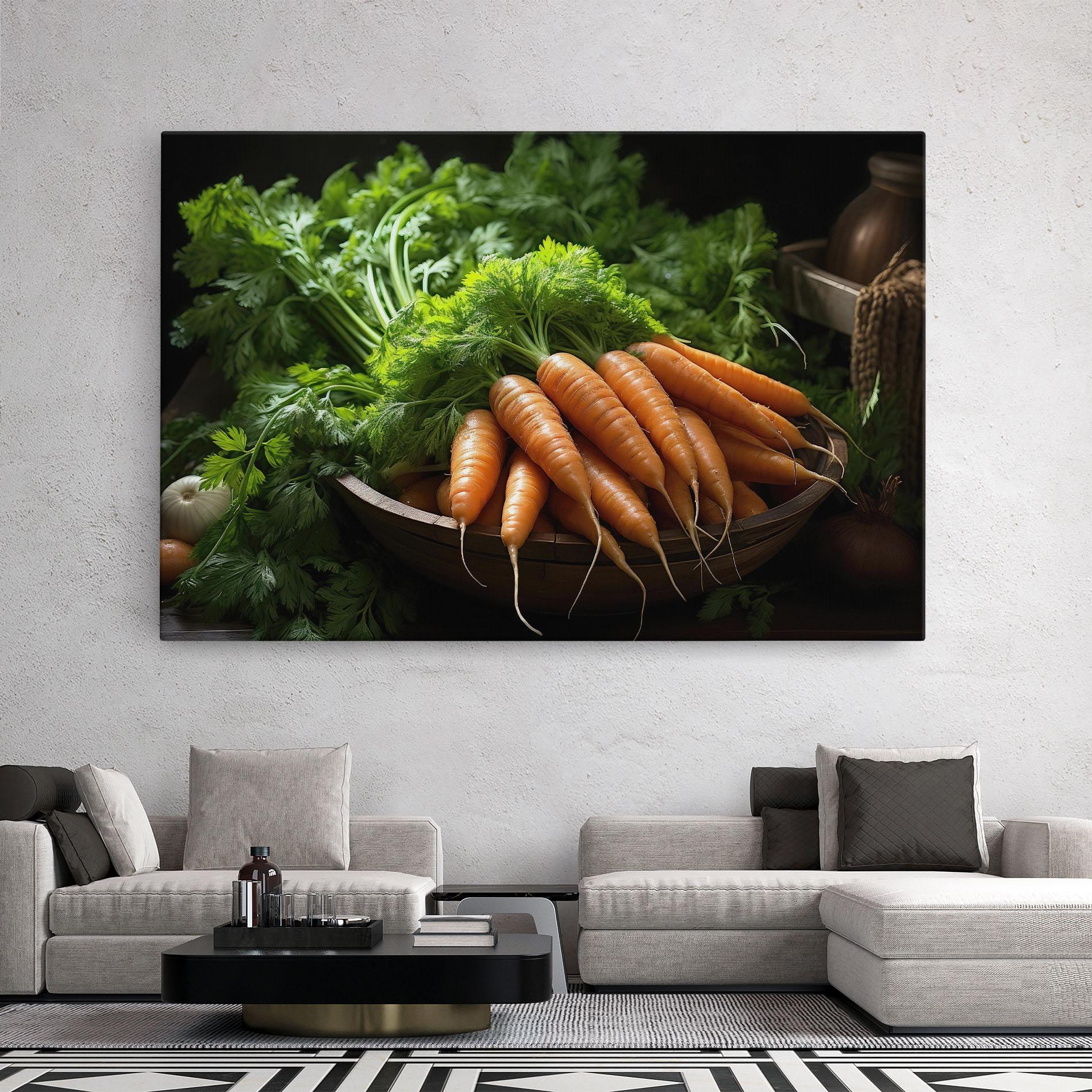 Картина на платно Fresh Carrots Basket mockup 2