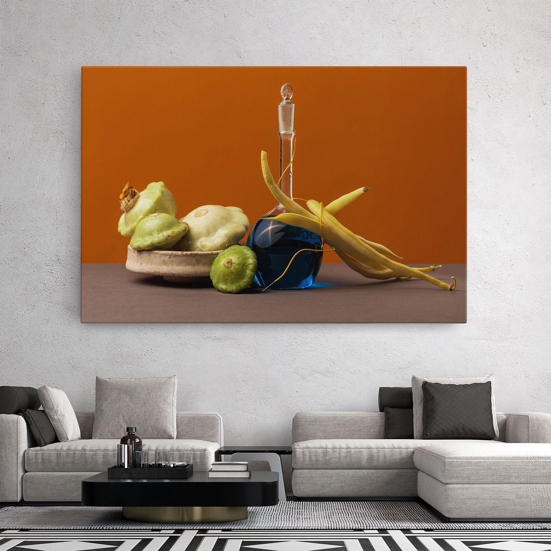 Картина на платно Vegetables Blue Liquid mockup 2