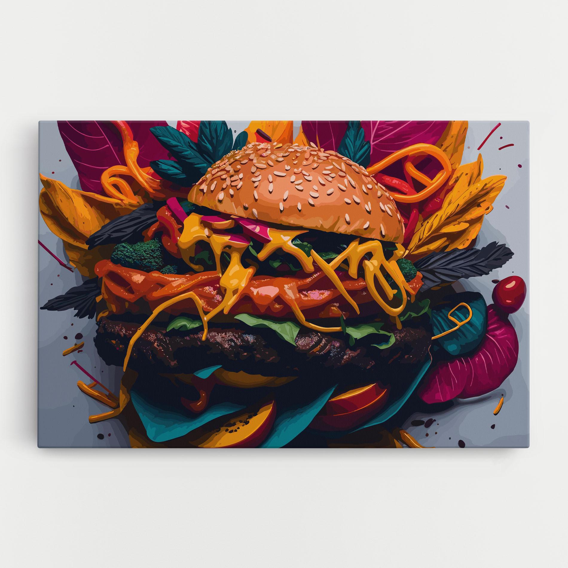 Картина на платно Burger Mustard mockup 0