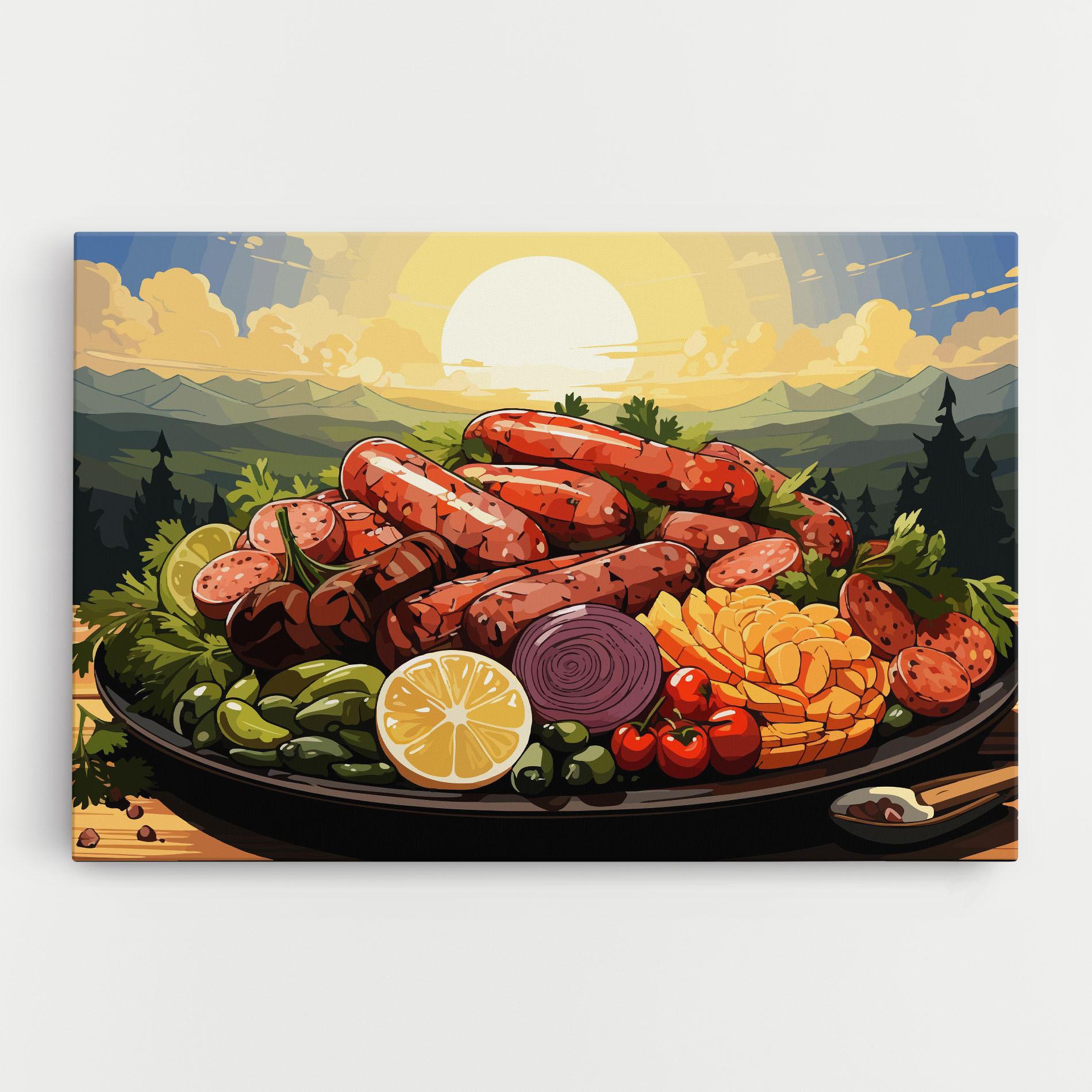Картина на платно Sunset Sousages mockup 0