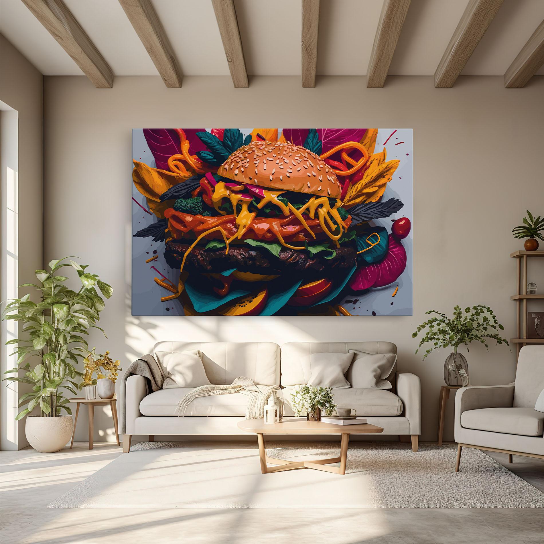 Картина на платно Burger Mustard mockup 6