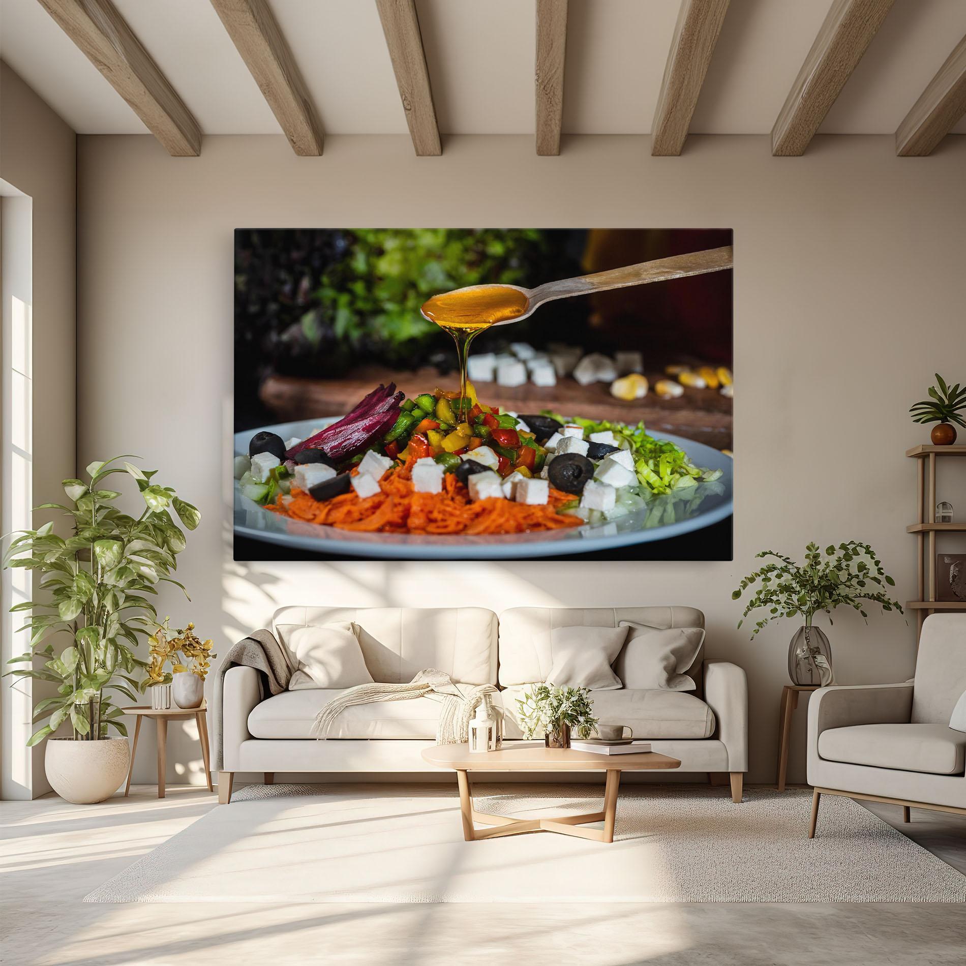 Картина на платно Honey Over Food mockup 6