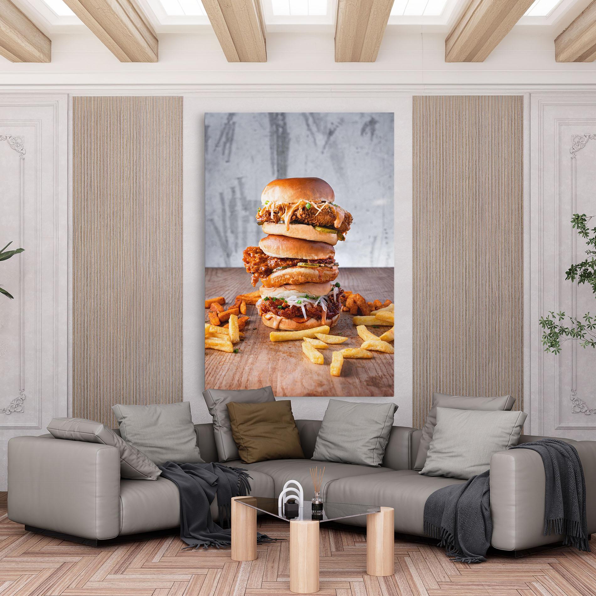 Картина на платно Triple Hamburger mockup 6