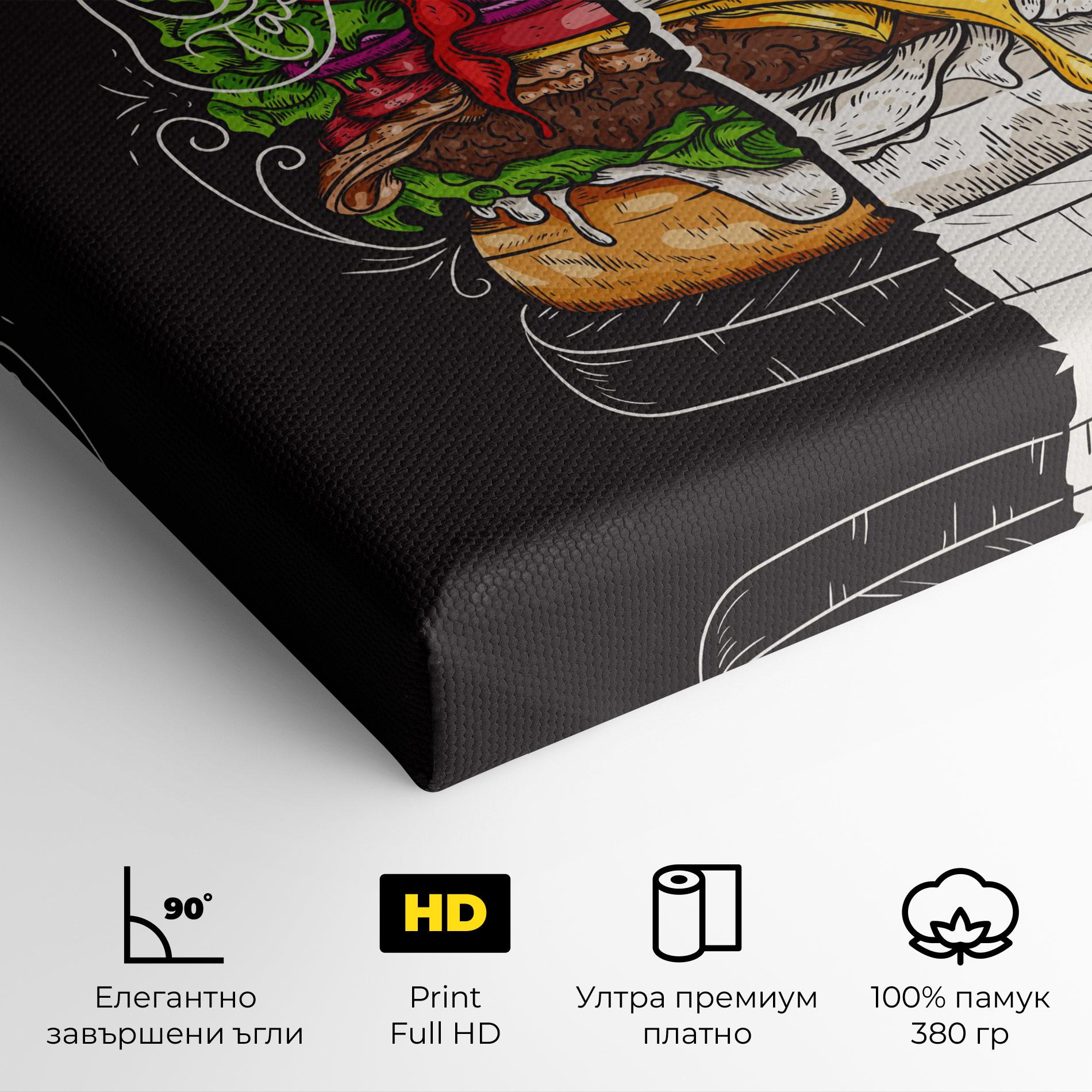 Картина на платно Burger Art mockup 4