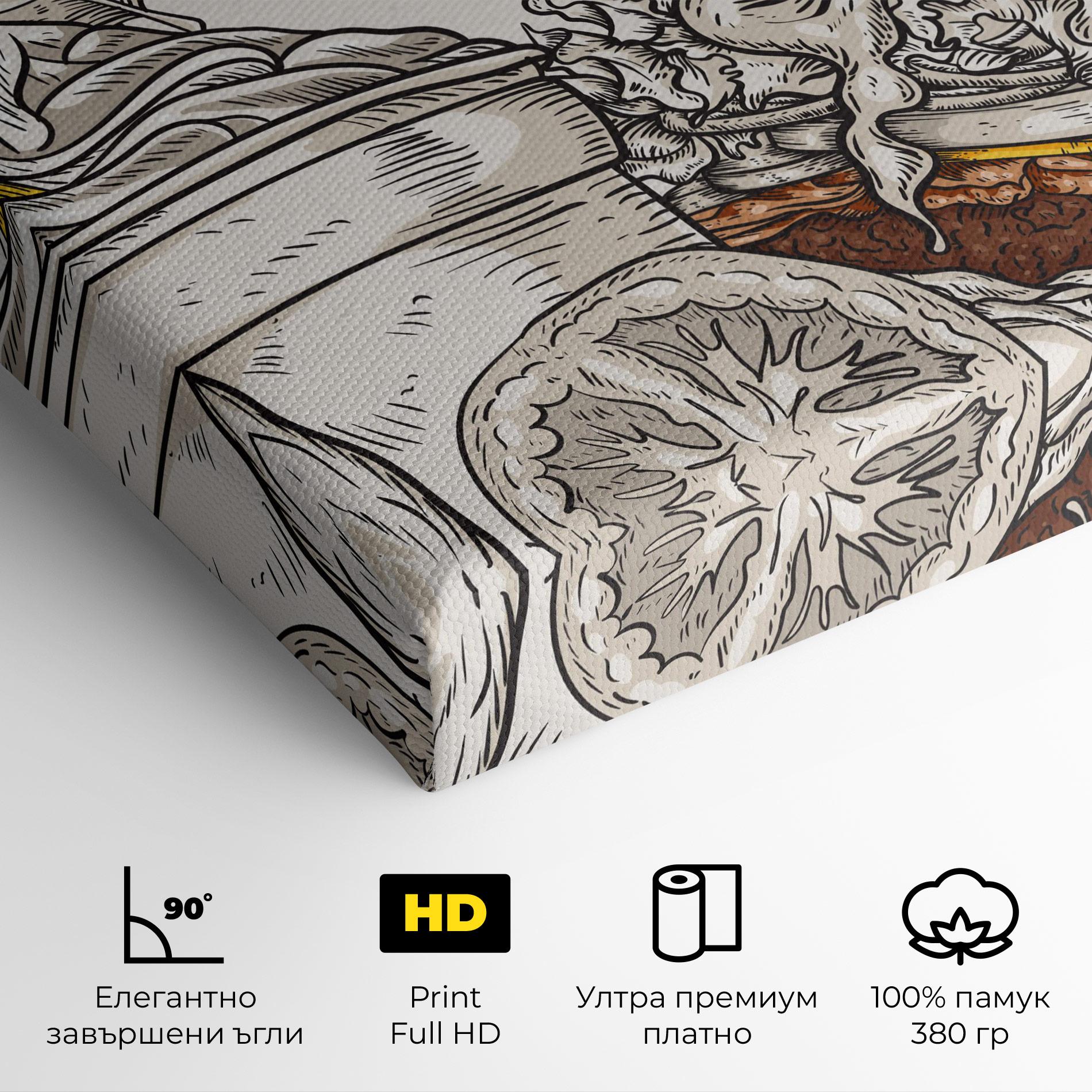 Картина на платно Fast Food mockup 4