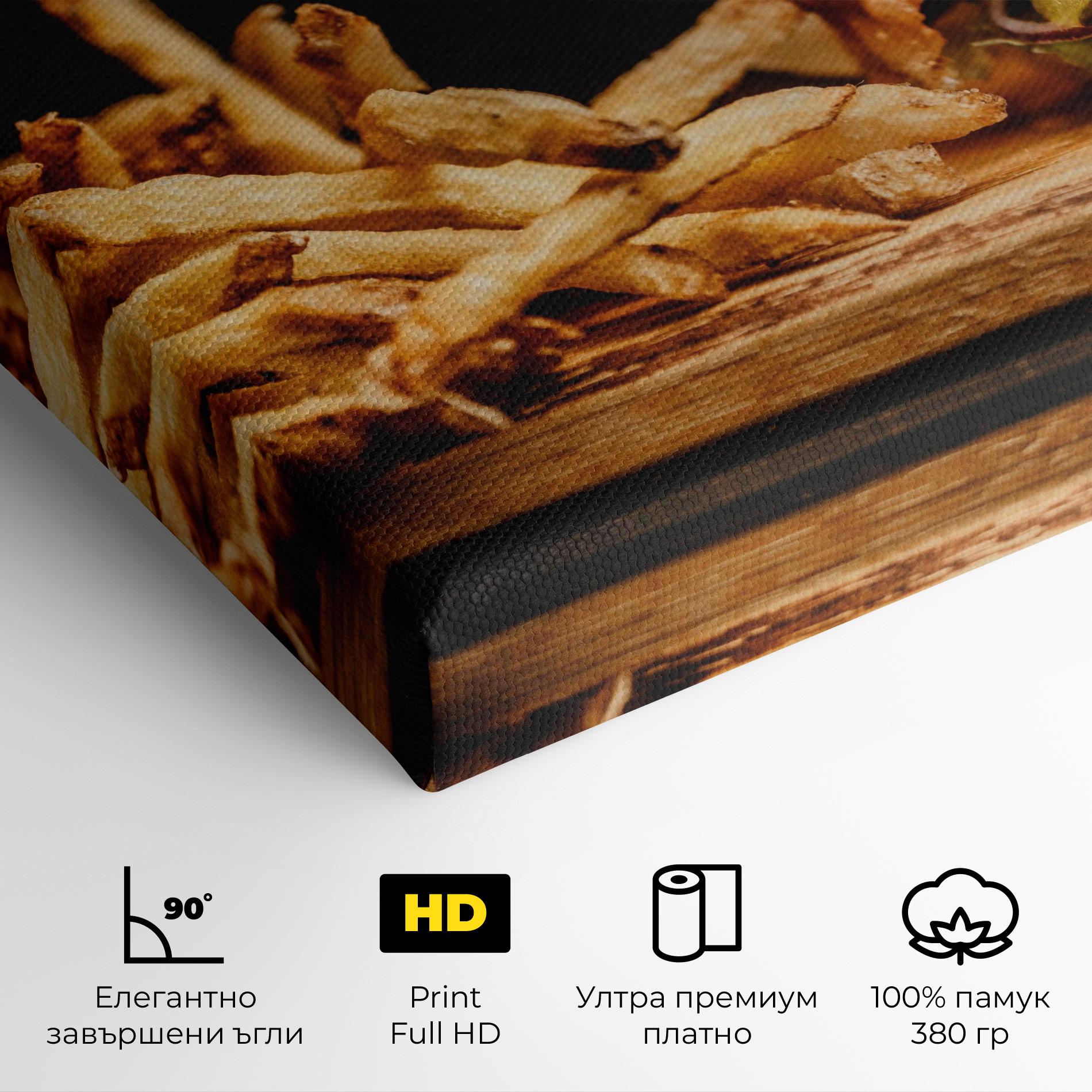 Картина на платно Hamburger With Fries mockup 4