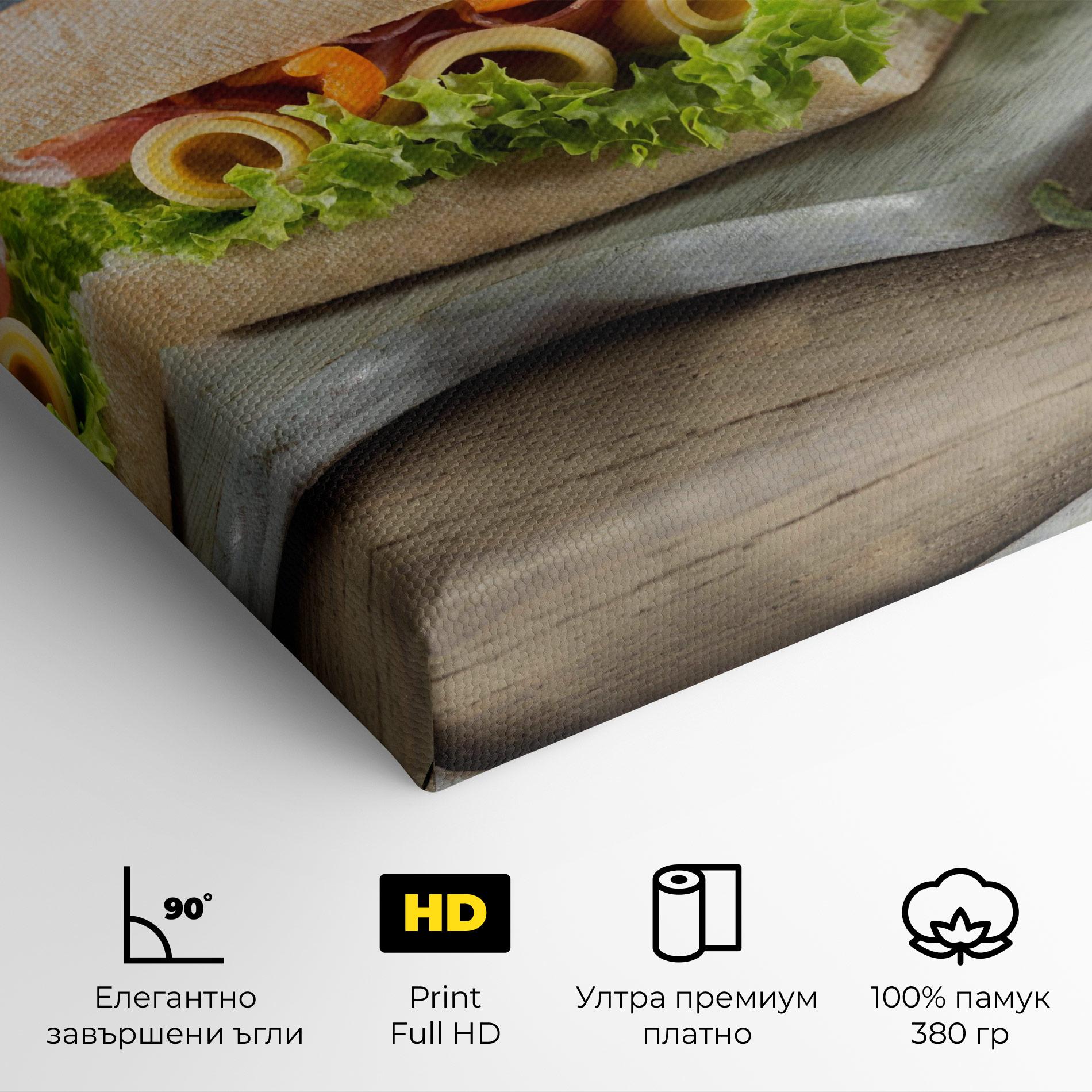 Картина на платно Yum Sandwich mockup 4