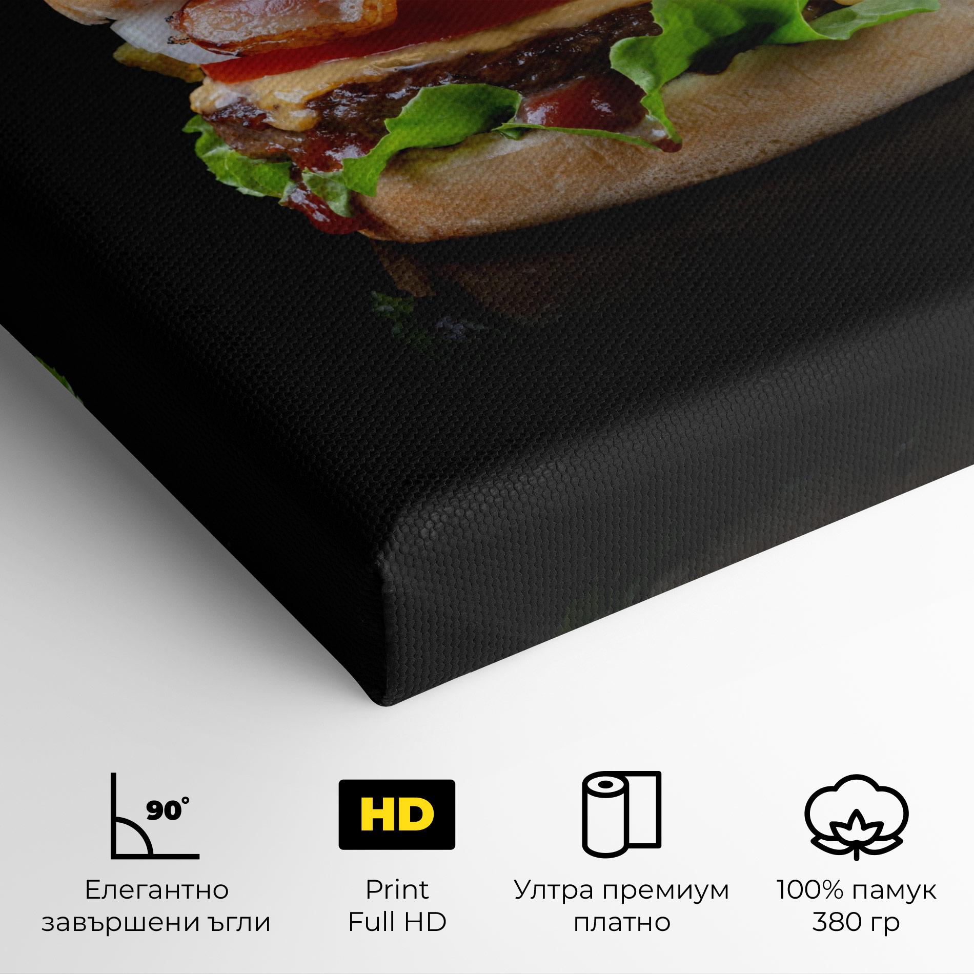 Картина на платно Yumm Hamburger mockup 4