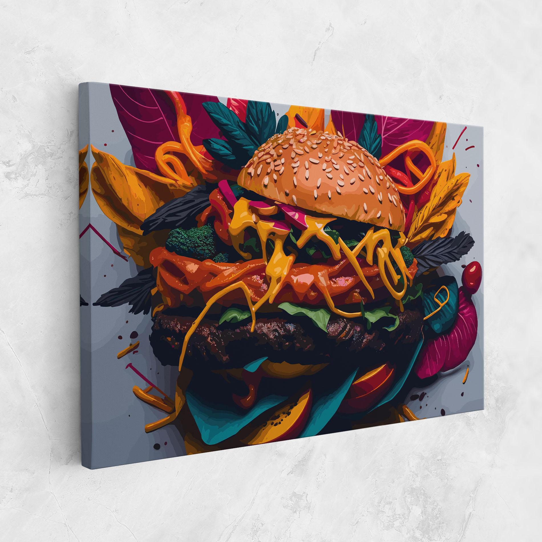 Картина на платно Burger Mustard mockup 1