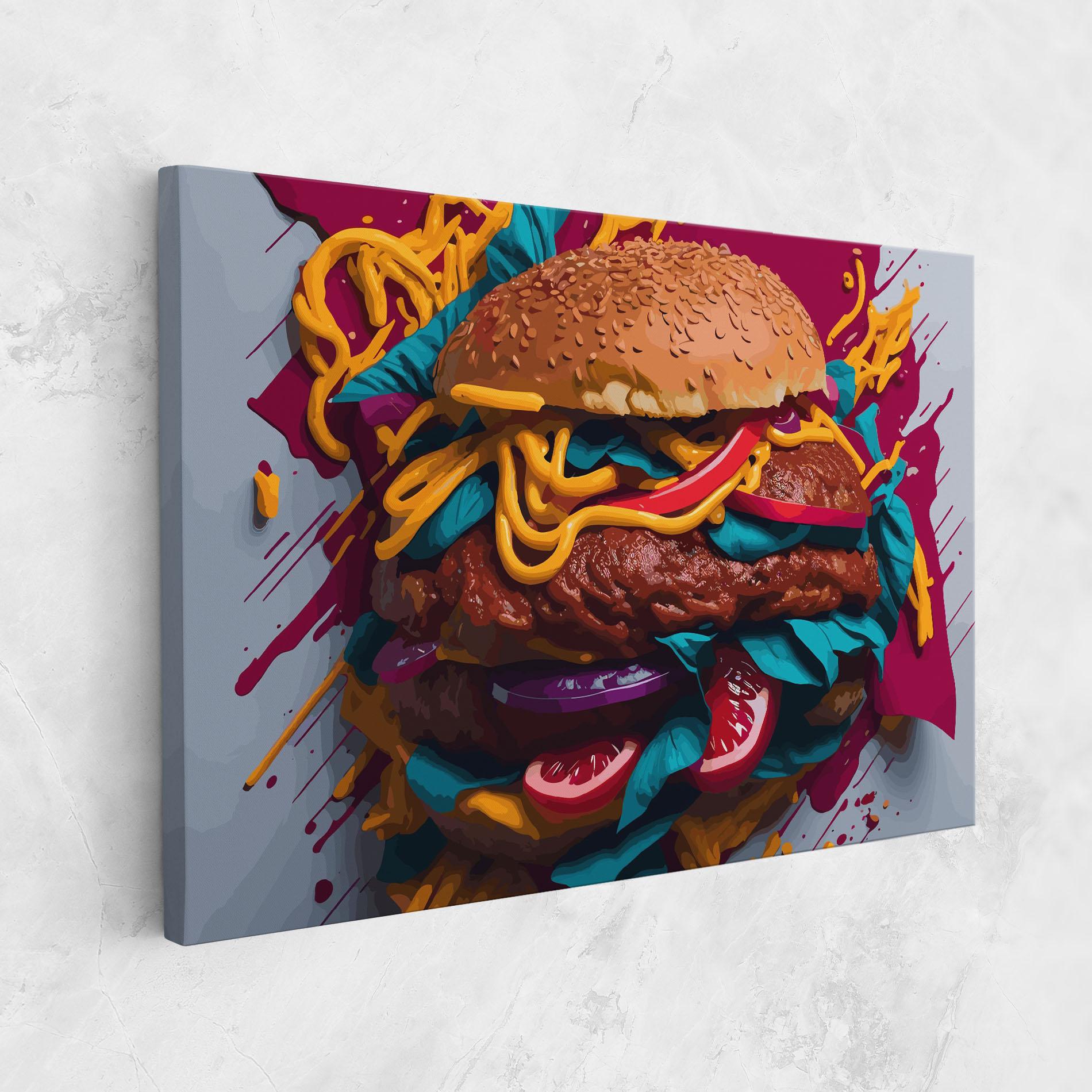 Картина на платно Crazy Burger mockup 1