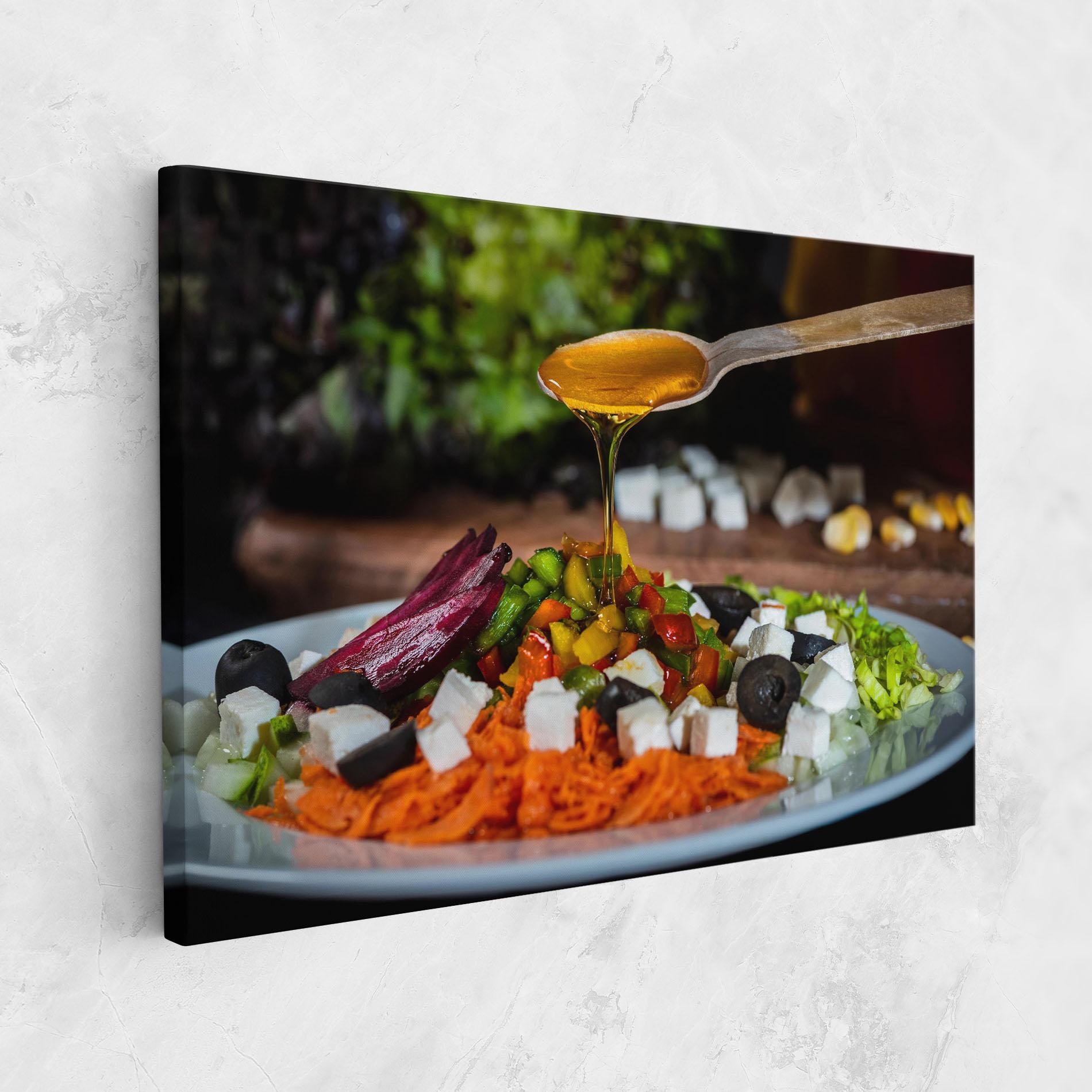 Картина на платно Honey Over Food mockup 1