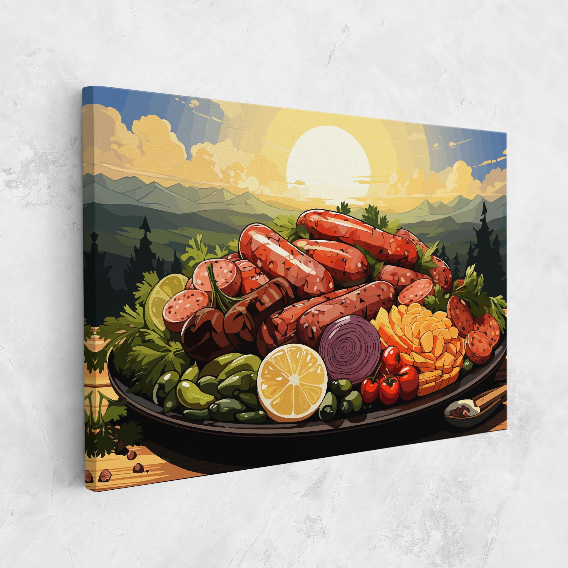 Картина на платно Sunset Sousages mockup 1