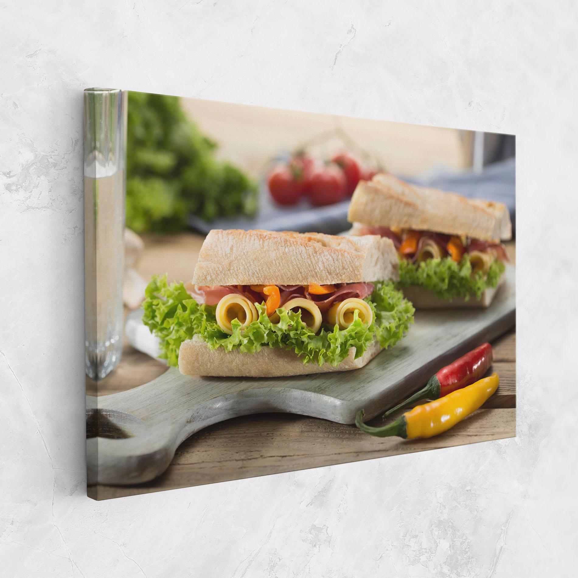 Картина на платно Yum Sandwich mockup 1