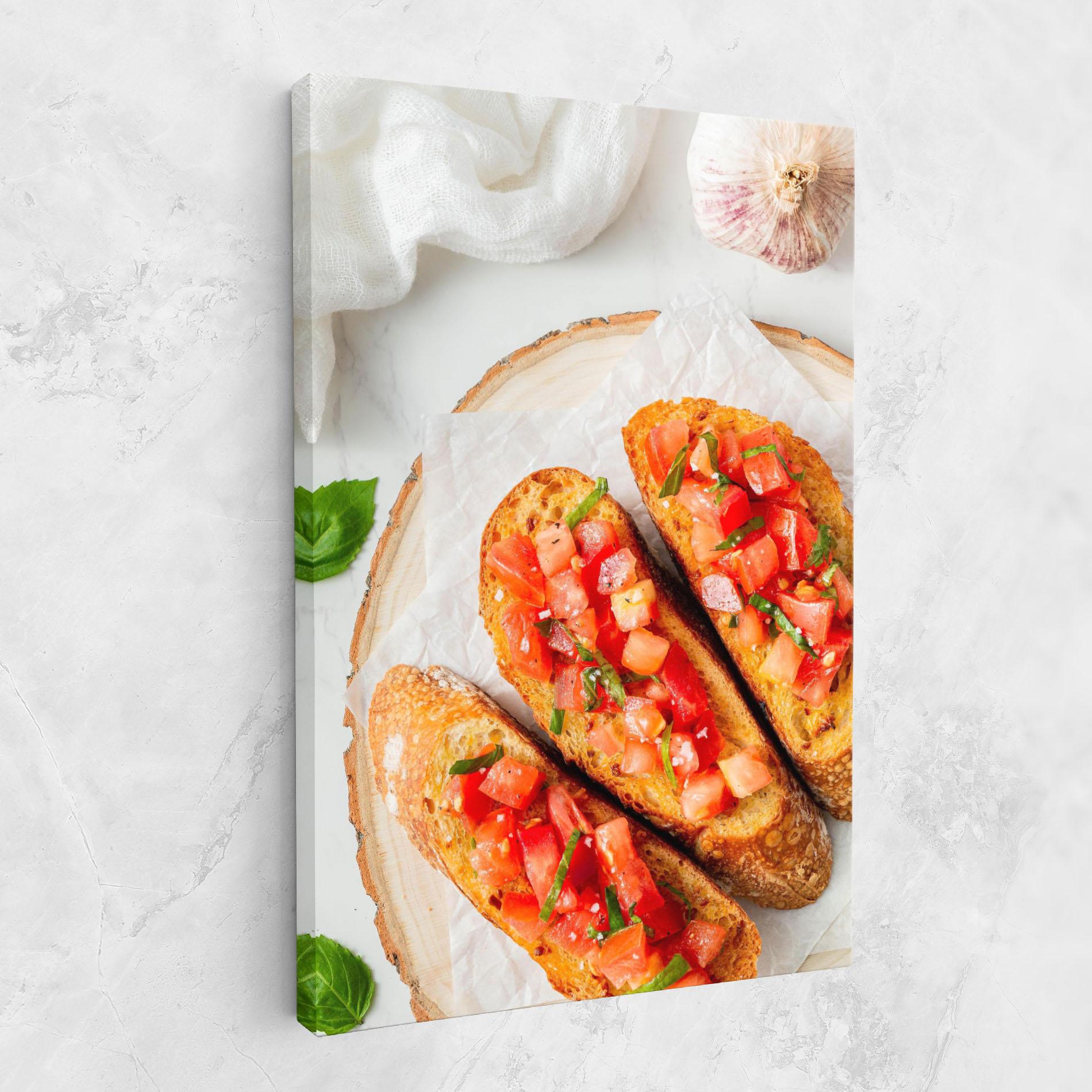 Картина на платно Tomatoes On Bread mockup 1